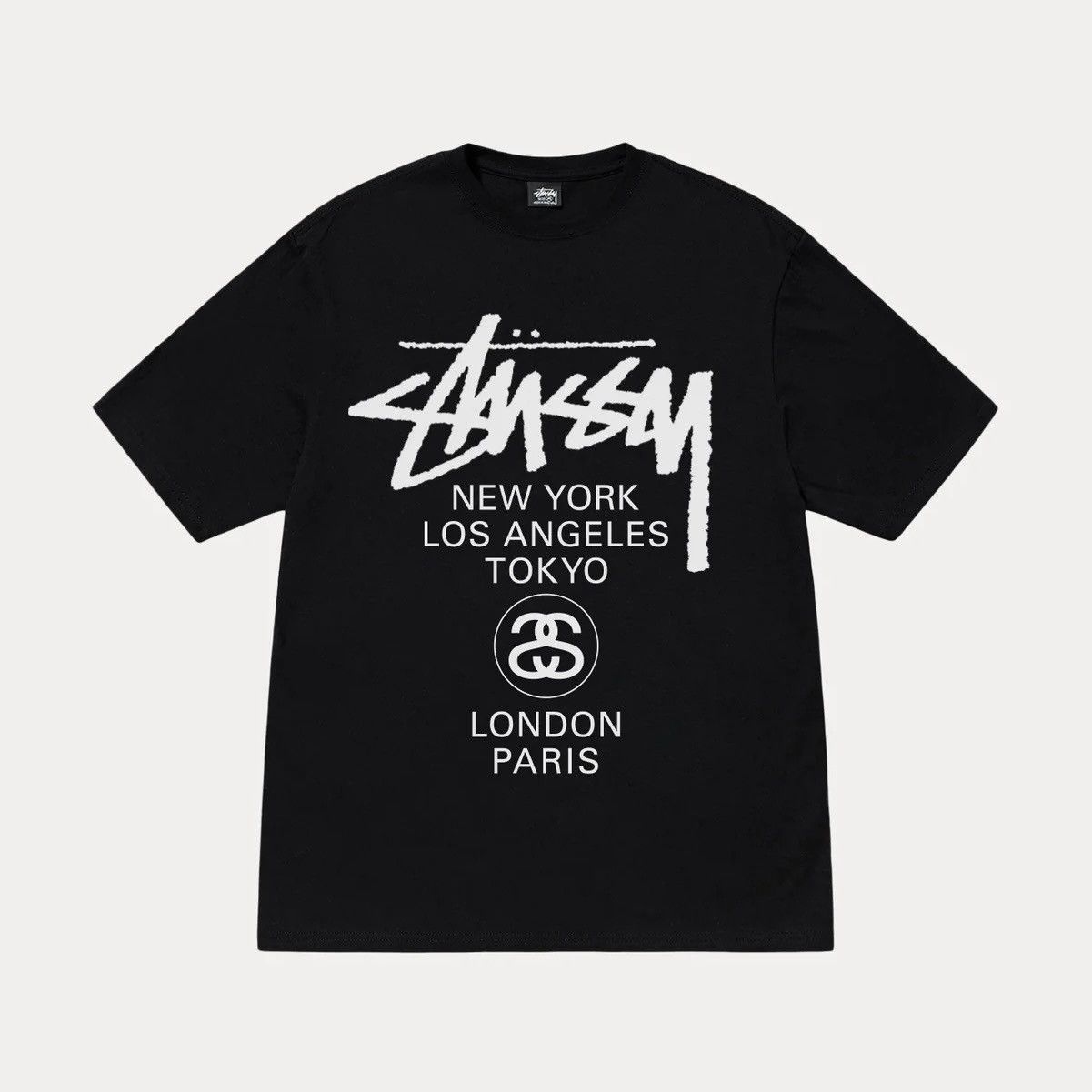 トップス dead stock! old stussy world tour Tee Stussy Stussy World Tour Tee Black Deadstock DS Large | Grailed
