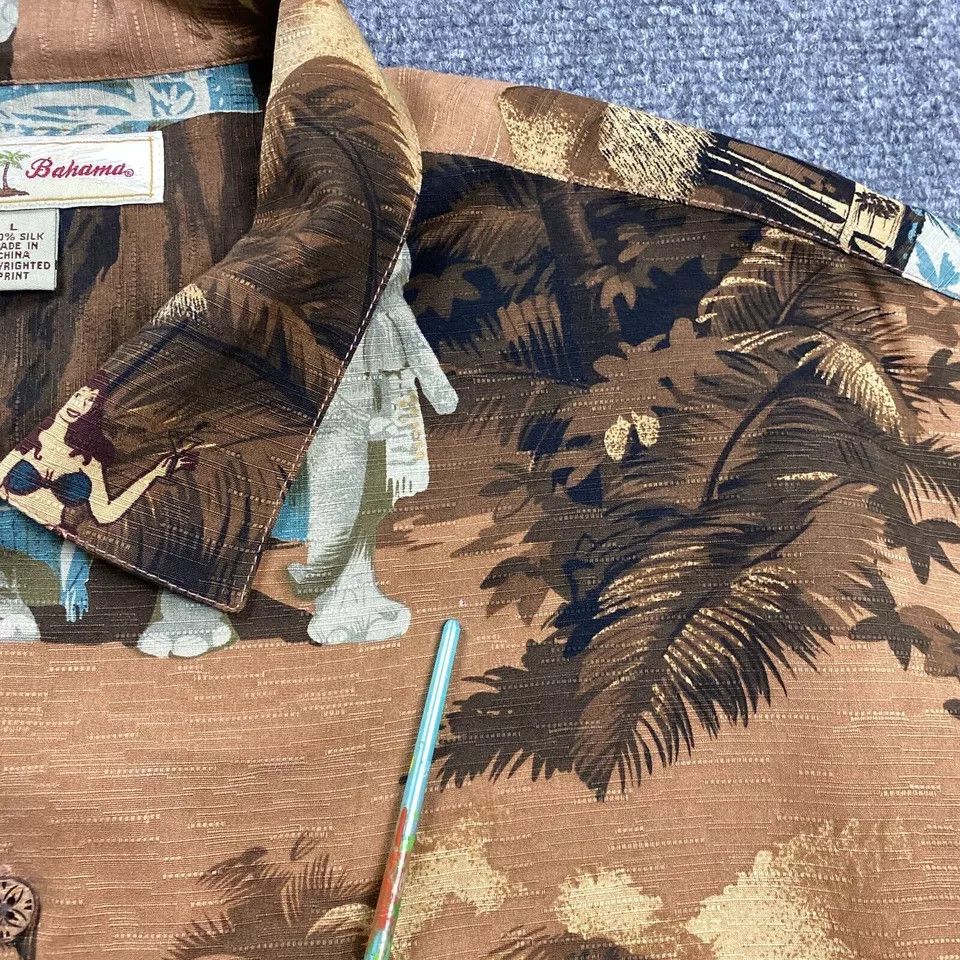 Tommy Bahama Tommy Bahama Shirt Large Hawaiian Safari 100% Silk Mens Size US L / EU 52-54 / 3 - 4 Thumbnail
