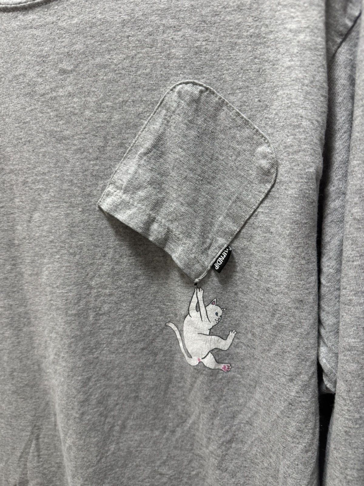 RIPNDIP RipNDip Cat Asymetrical Long Sleeve Pocket Shirt Grey Size US L / EU 52-54 / 3 - 2 Thumbnail