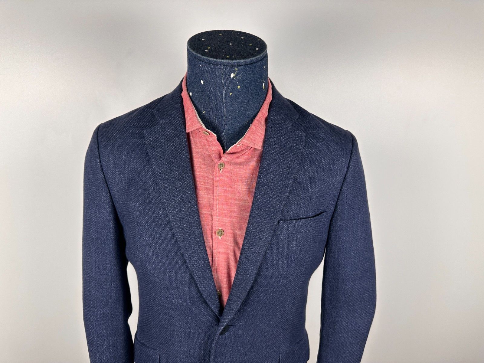 Other Bladen Bros Larlequin Blazer Navy Linen Men's Size 38 Size 38R - 2 Thumbnail