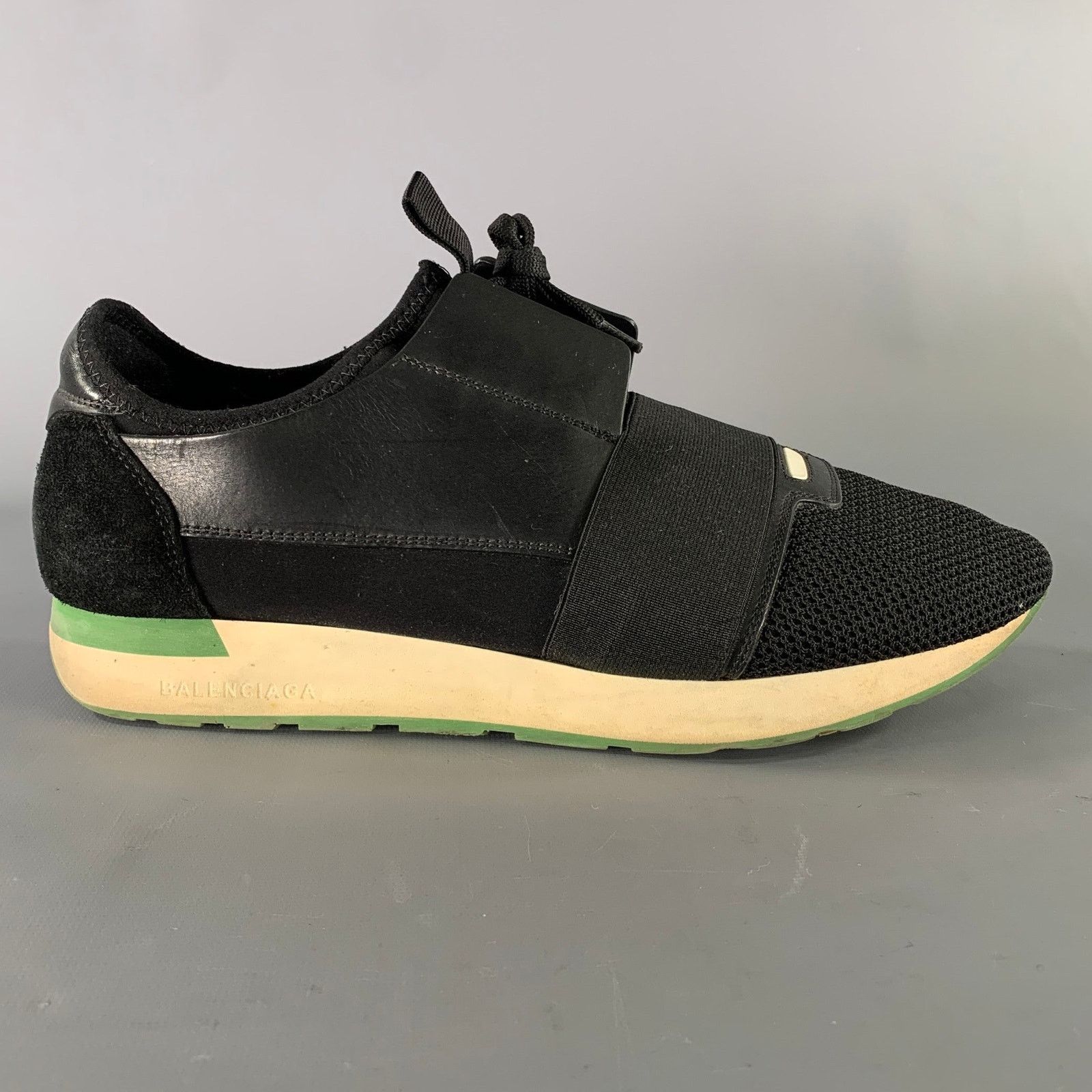 Balenciaga BALENCIAGA Size 9 Black Green Mixed Patterns Runner Sneakers Size US 9 / EU 42 - 2 Thumbnail