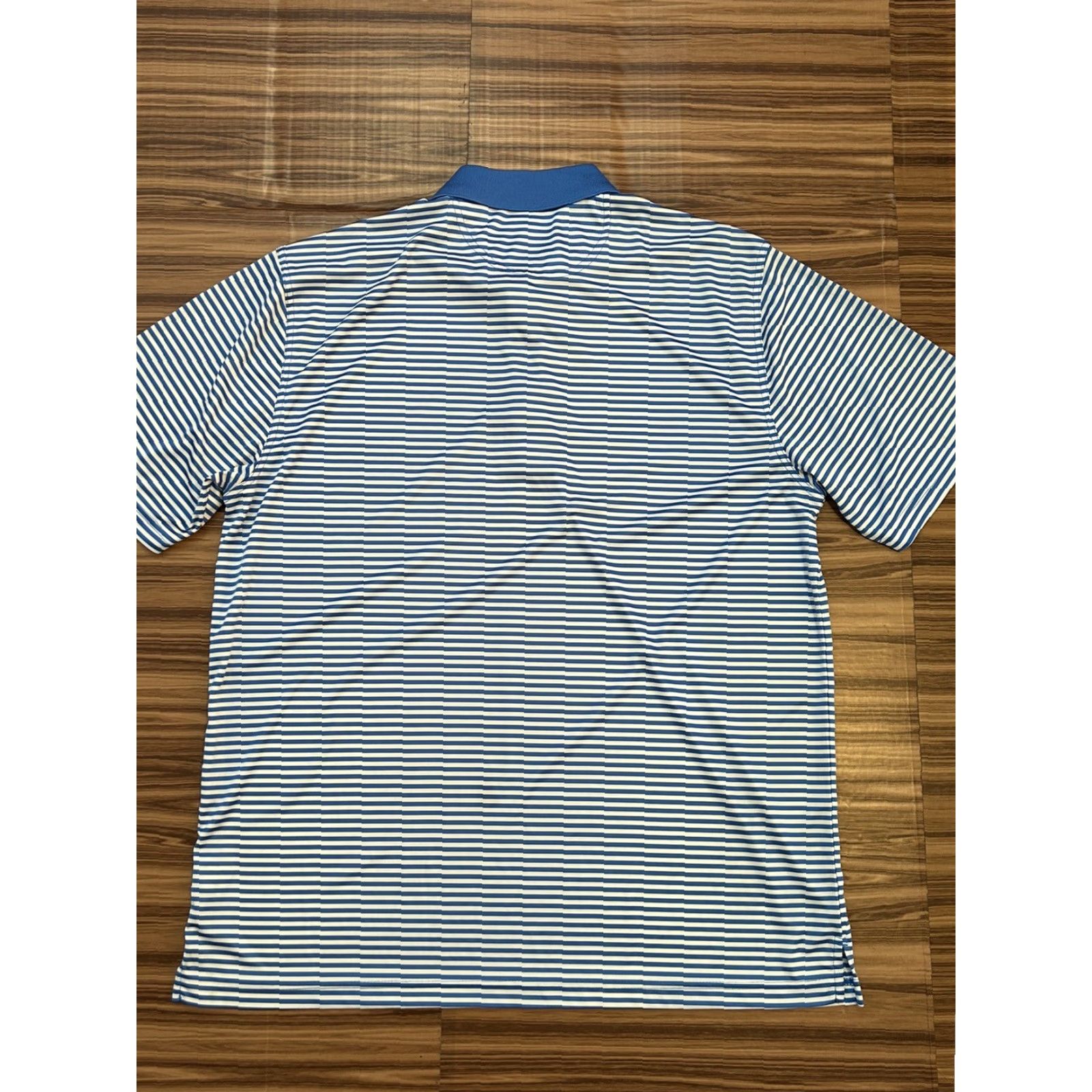 Vintage VINTAGE Men's Greg Norman Blue White Striped Short Sleeve Golf Polo Shirt sz XL Size US XL / EU 56 / 4 - 2 Thumbnail