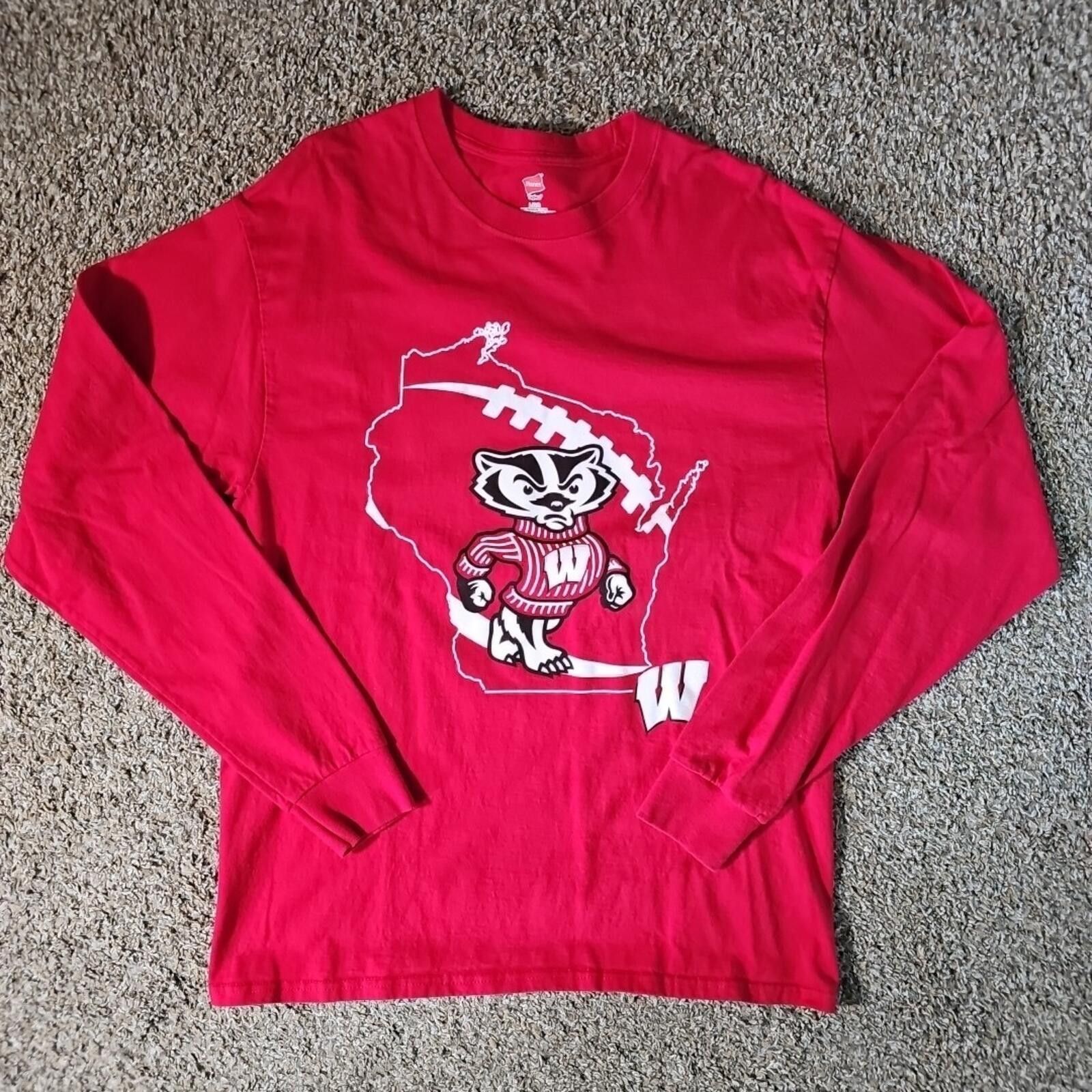 Hanes Hanes L Wisconsin Badgers Long Sleeve Shirt Size ONE SIZE - 1 Thumbnail