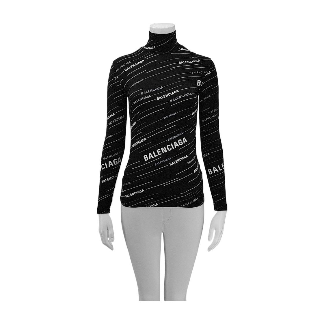 Balenciaga Balenciaga Allover Logo Long Sleeve Top Size S Size S / US 4 / IT 40 - 1 Thumbnail