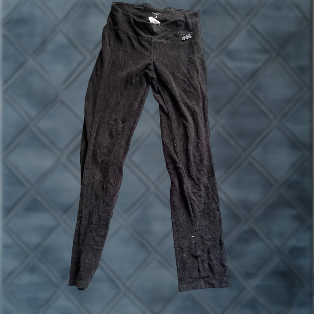 Calvin Klein Calvin Klein Performance Leggings Medium Black Waistband Pants Size 32" / US 10 / IT 46 - 1 Thumbnail