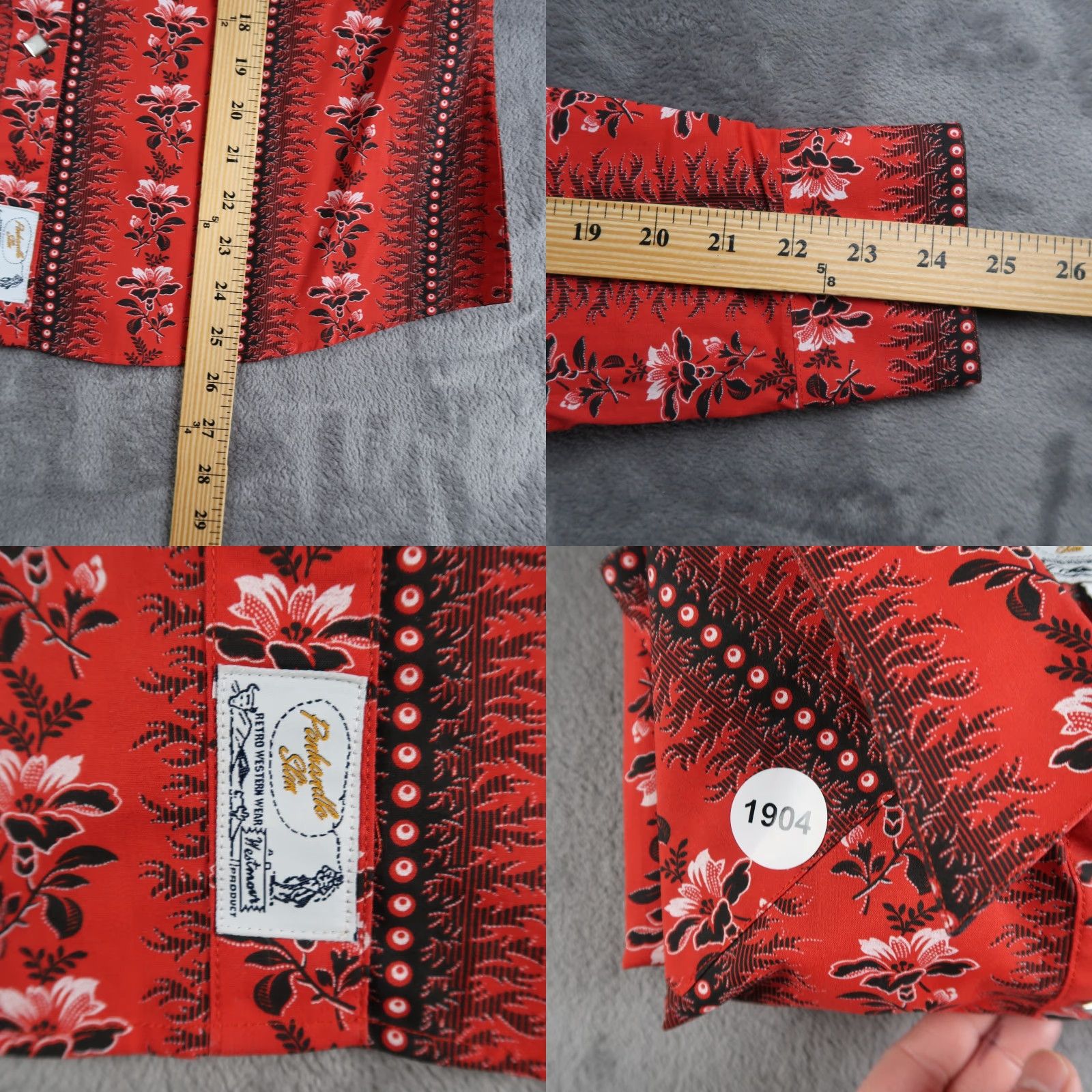 VINTAGE Panhandle Slim Western Shirt Womens Long Sleeve Button-Up Red Size L