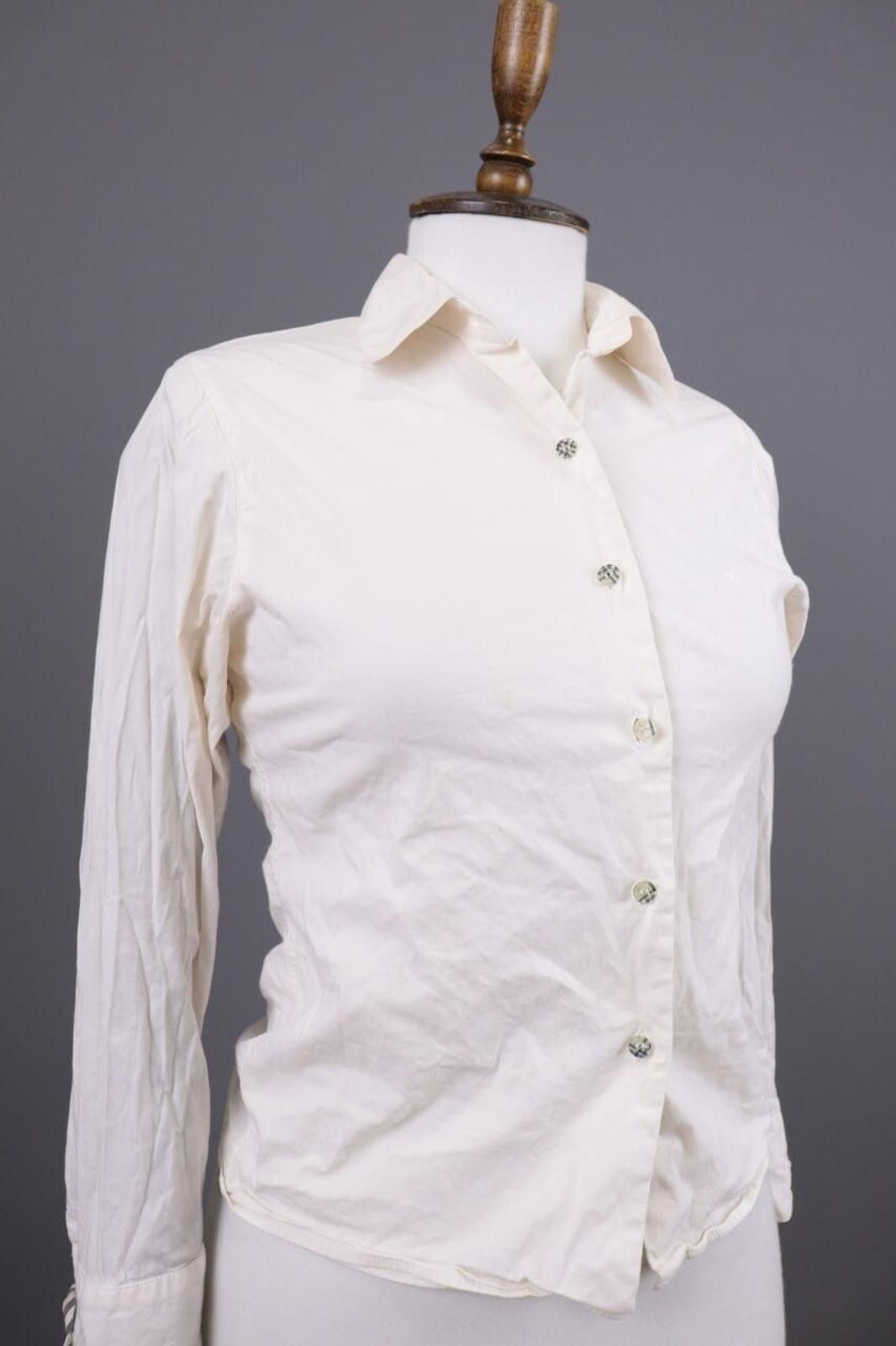 Designer Burberry London Beige Nova Check Blouse Shirt Size 14 / M Size XL / US 12-14 / IT 48-50 - 5 Thumbnail