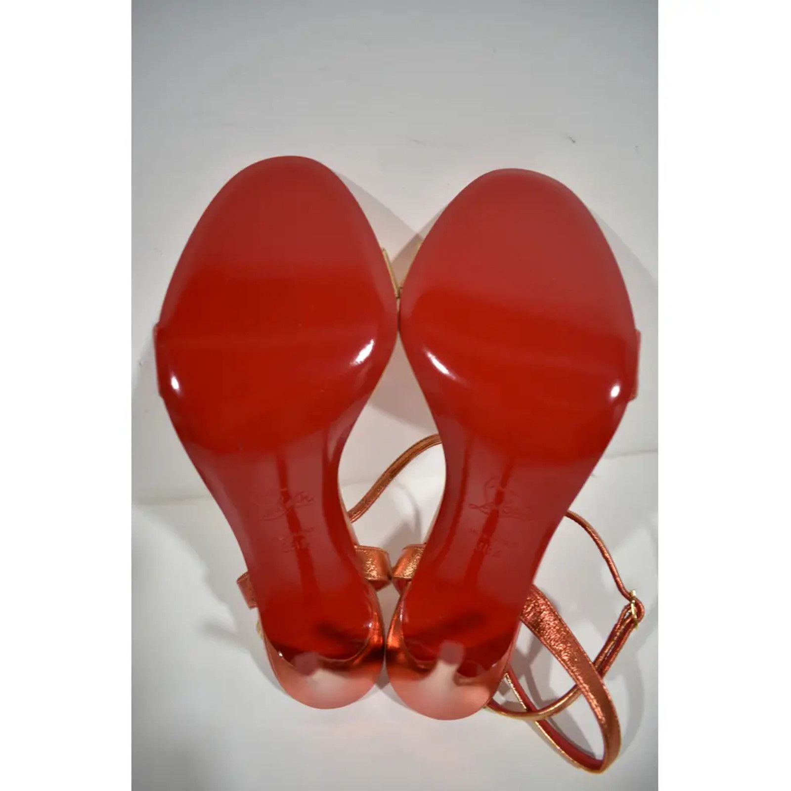 Christian Louboutin Loubigirl 100 Fiamma Red Ankle Strap Sandal Heel Pump 38.5 Size US 8.5 / IT 38.5 - 12 Thumbnail