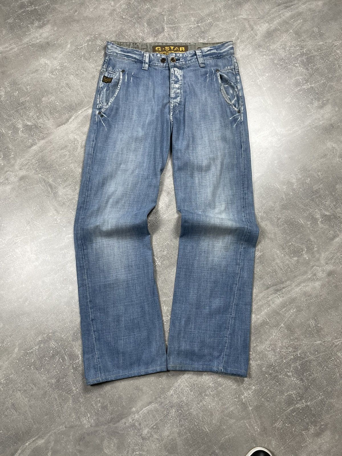 G-Star × Japanese Brand G-Star Raw Washed Blue Vintage Faded Denim Jeans Size US 34 / EU 50 - 1 Thumbnail