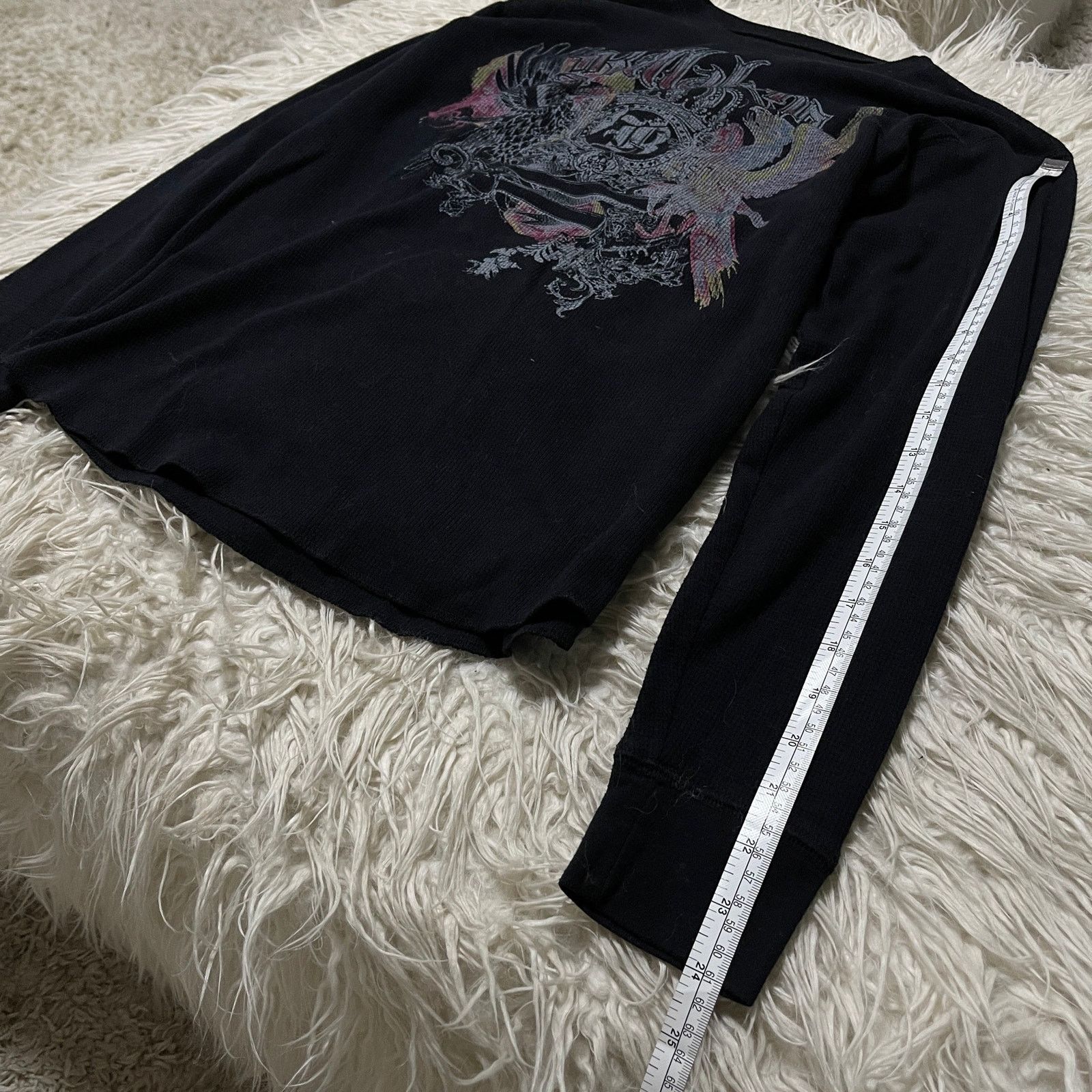 Affliction × Other Y2K Affliction Style Graphic Thermal Longsleeve Shirt Black Size US L / EU 52-54 / 3 - 8 Thumbnail