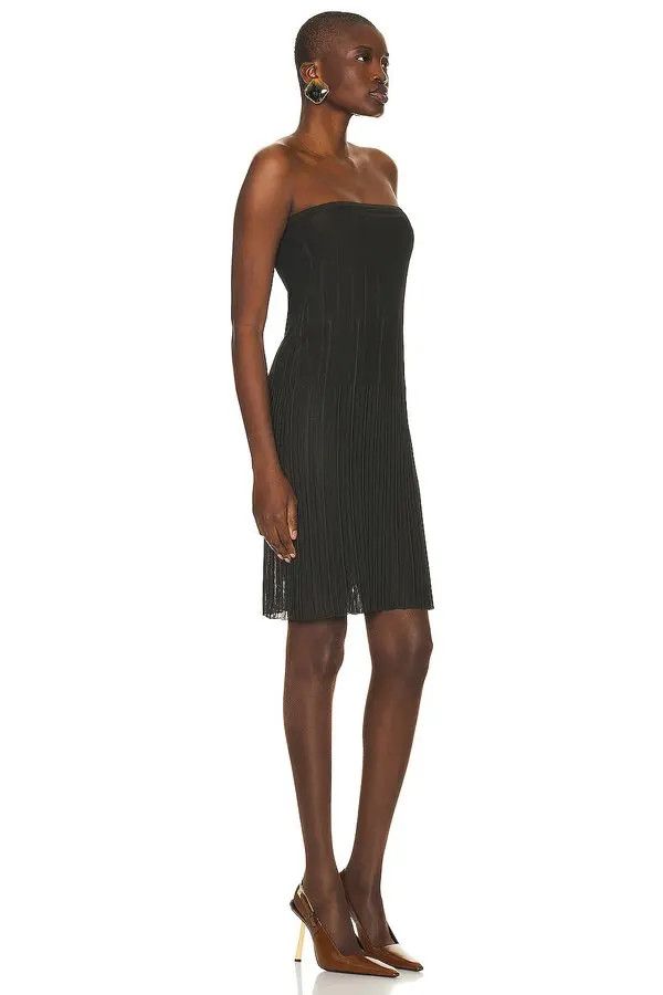 Saint Laurent Paris o1tp1o1224 Strapless Dress In Striped Knit in Ebene Size S / US 4 / IT 40 - 2 Thumbnail