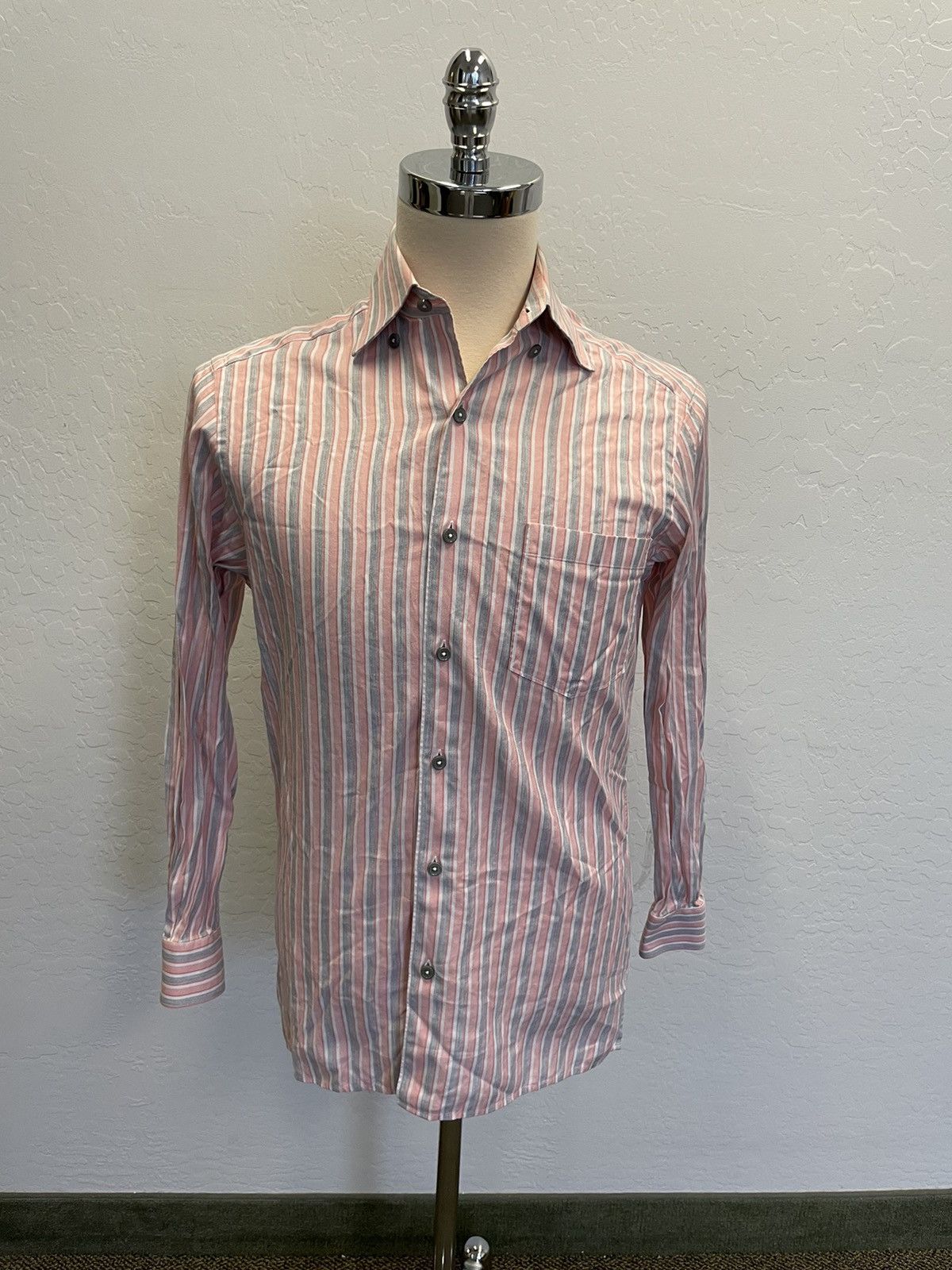Ermenegildo Zegna × Vintage Vintage Bold Stripe Shirt Size US S / EU 44-46 / 1 - 2 Thumbnail