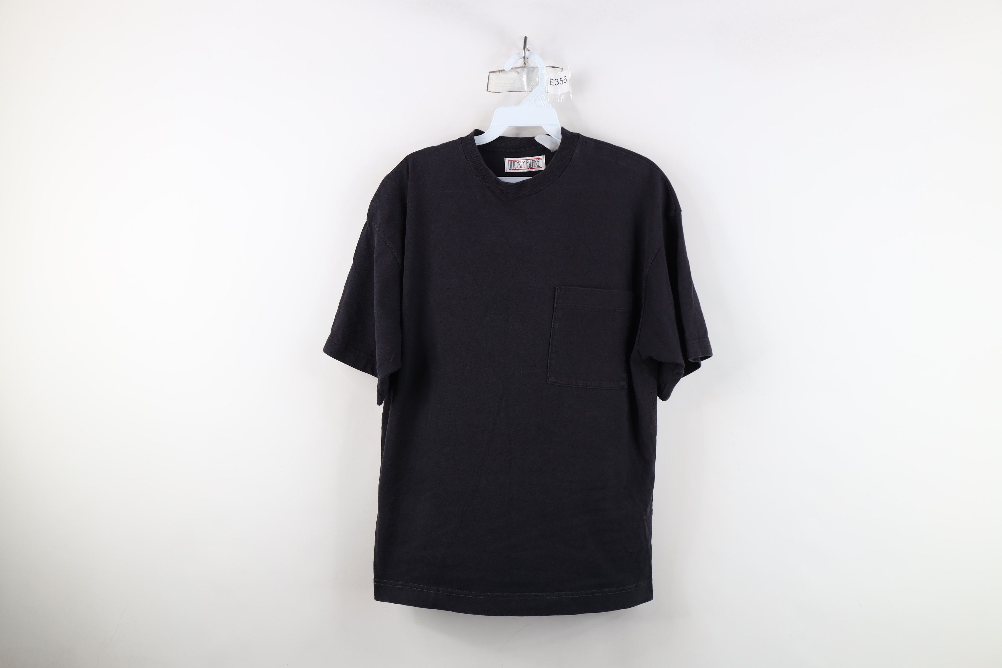 Vintage Vintage 90s Streetwear Blank Cotton Pocket T-Shirt Black Size L / US 10 / IT 46 - 1 Thumbnail