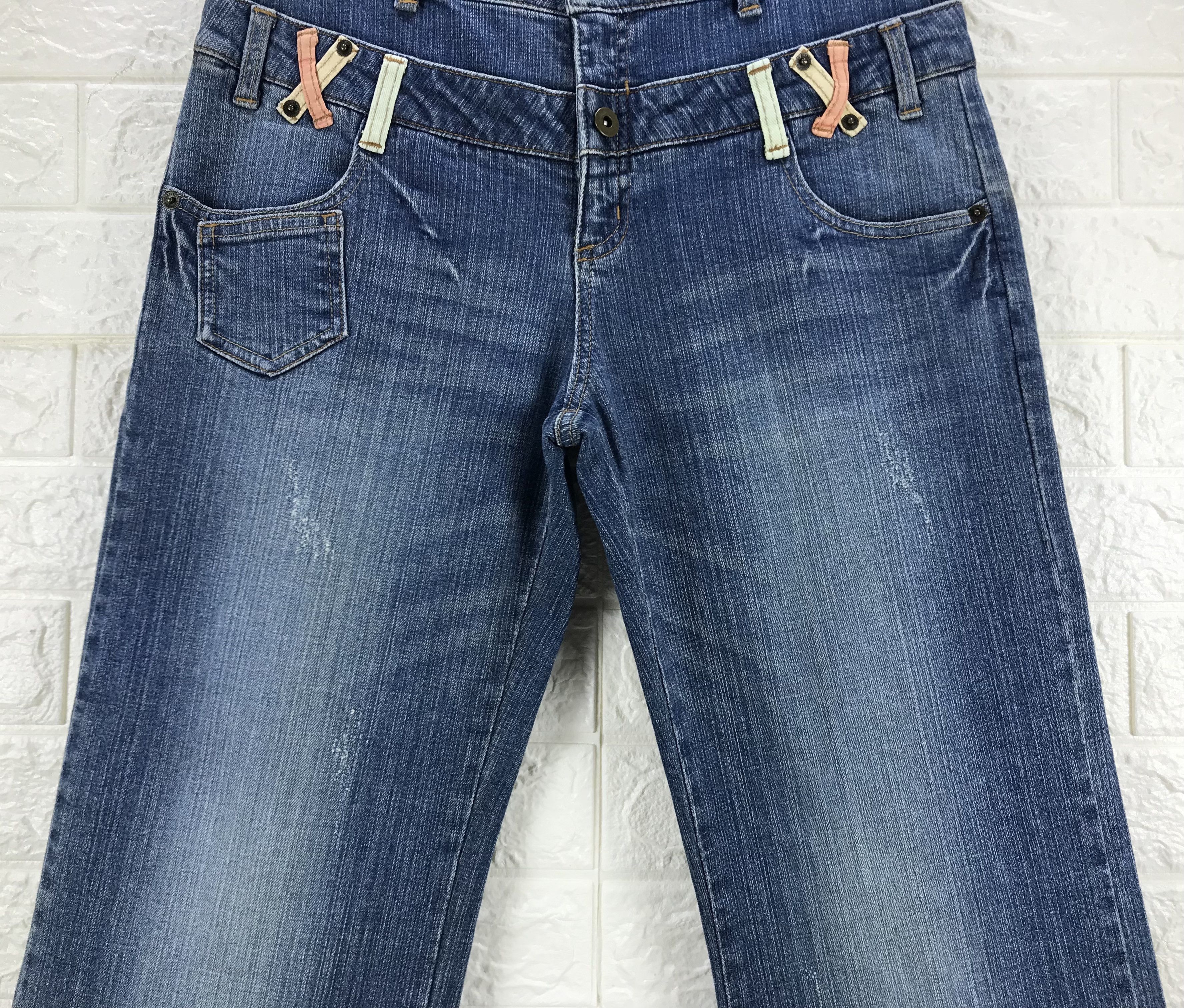 Japanese Brand Vintage Flare Japanese Double Waist Jeans Bell Bottoms Denim Size US 31 - 3 Thumbnail