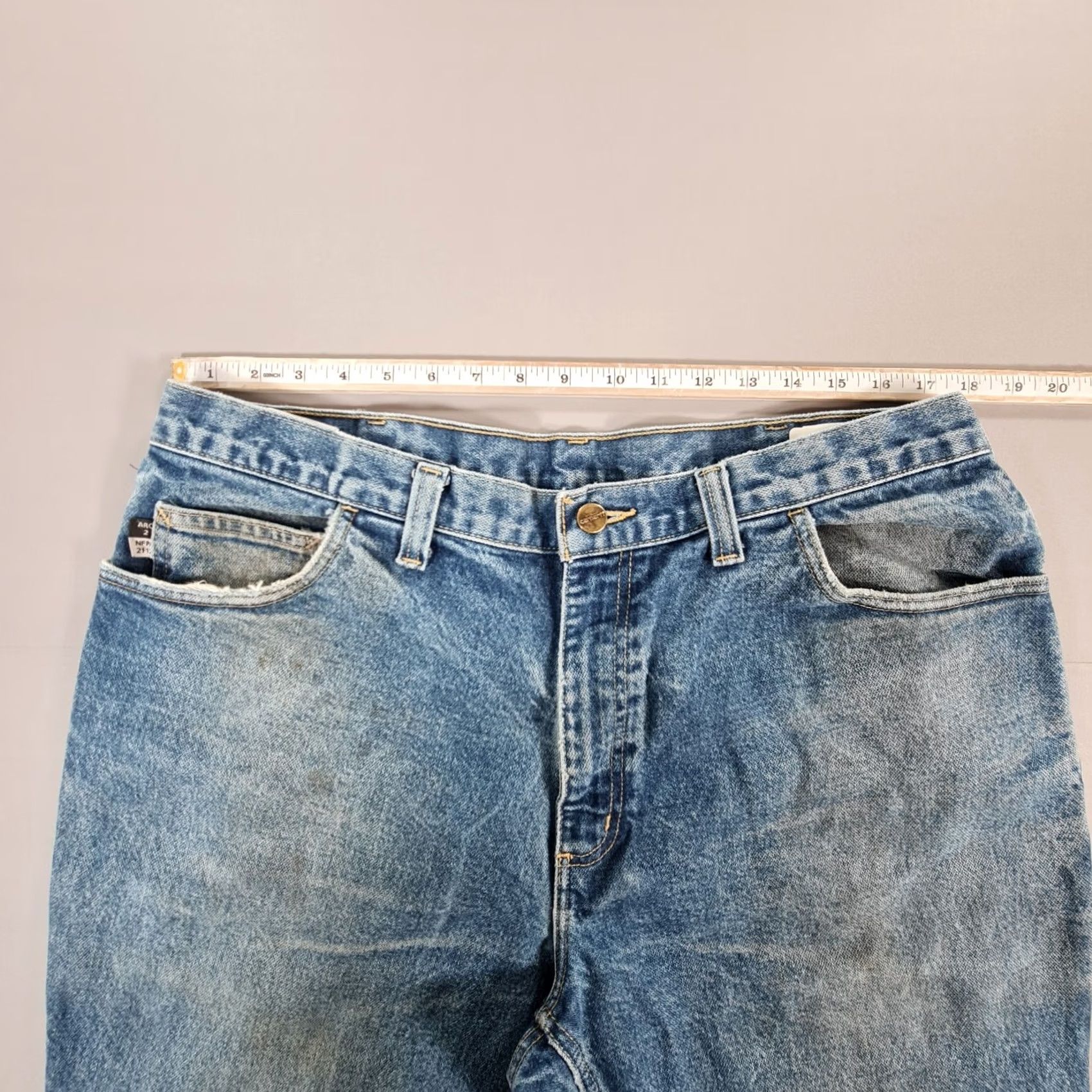 Carhartt VINTAGE Carhartt FR Mens Jeans Blue W38 L32 Fire Resistant Denim Jeans Size US 38 / EU 54 - 6 Thumbnail