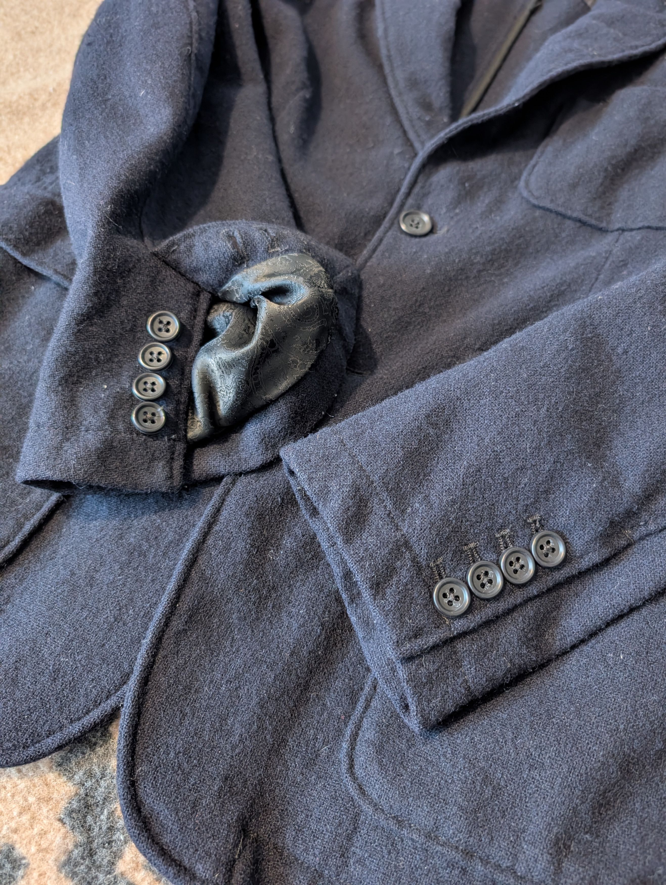 Engineered Garments 13oz Wool Flannel Baker Jacket Navy Blue Medium Size US M / EU 48-50 / 2 - 4 Thumbnail