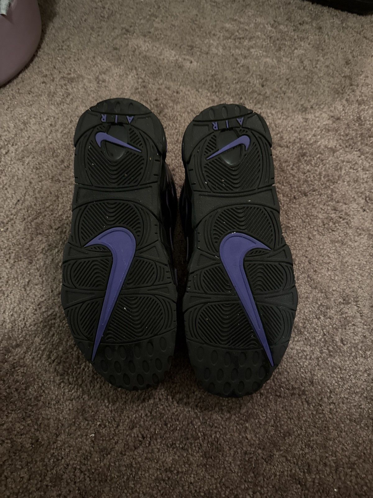 Nike Black and purple uptempo Size US 10.5 / EU 43-44 - 4 Thumbnail