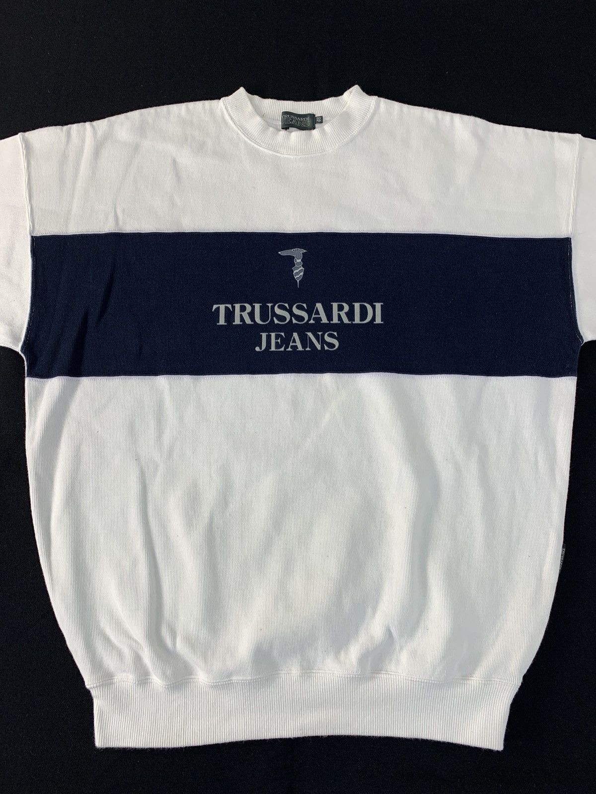 Trussardi 90s Trussardi Jeans Crewneck Sweatshirt Black Block Design Size US L / EU 52-54 / 3 - 2 Thumbnail