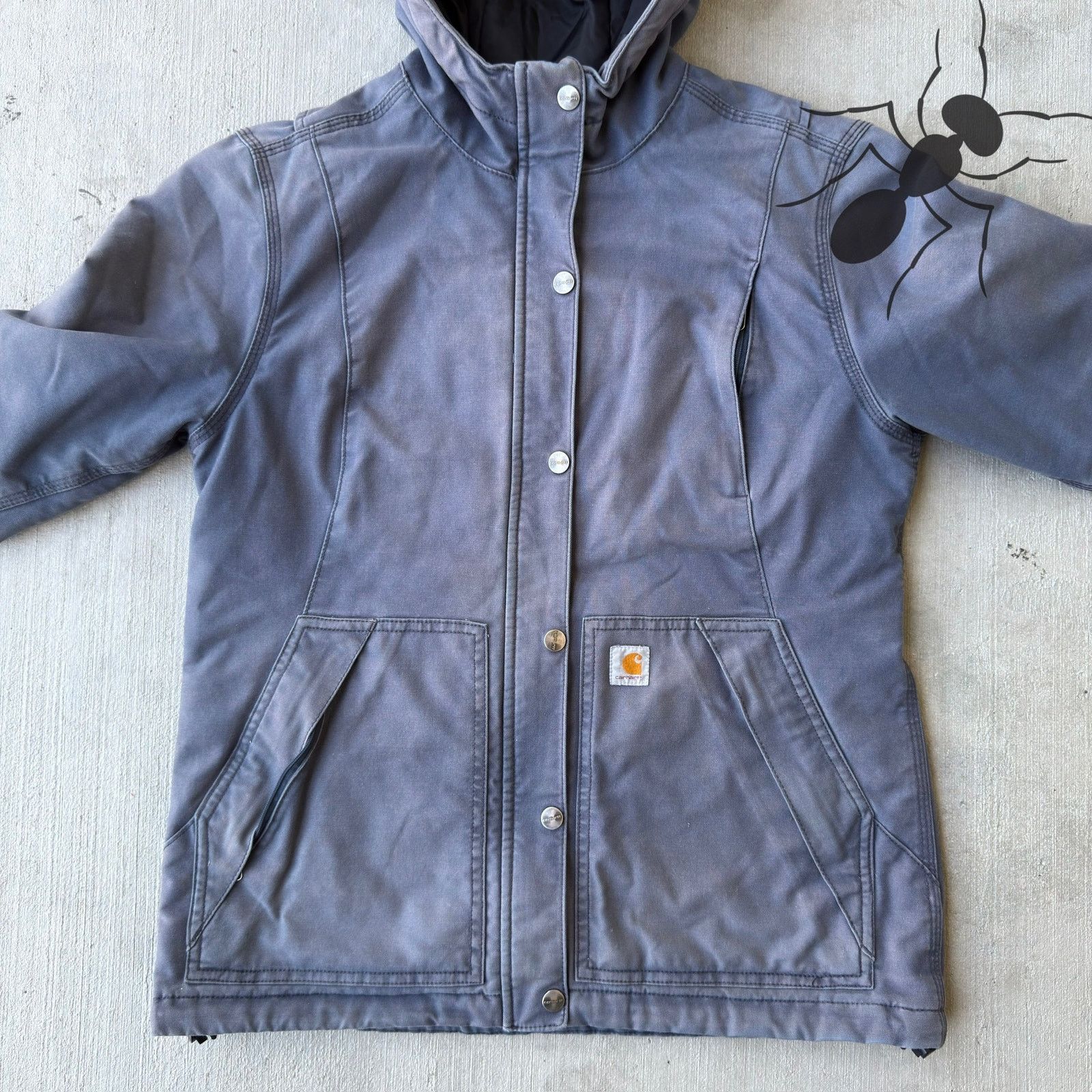 Carhartt × Vintage Carhartt faded blue hooded work wear jacket Size US S / EU 44-46 / 1 - 5 Thumbnail