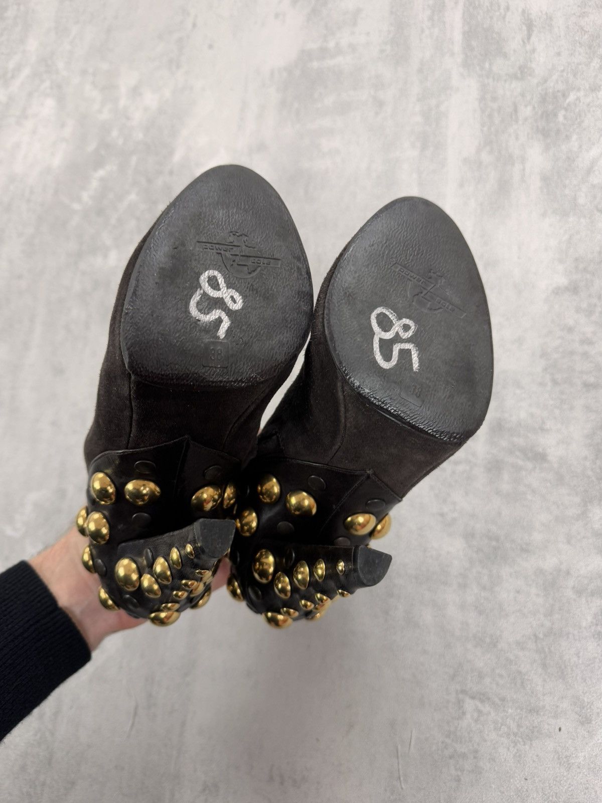 Gucci Gucci Suede Heels Leather Brown Studded Shoes 208394 Size US 6 / IT 36 - 9 Thumbnail