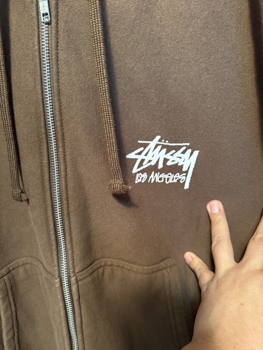 Vintage Stussy Crown Monogram Zip Up Hoodie Size M