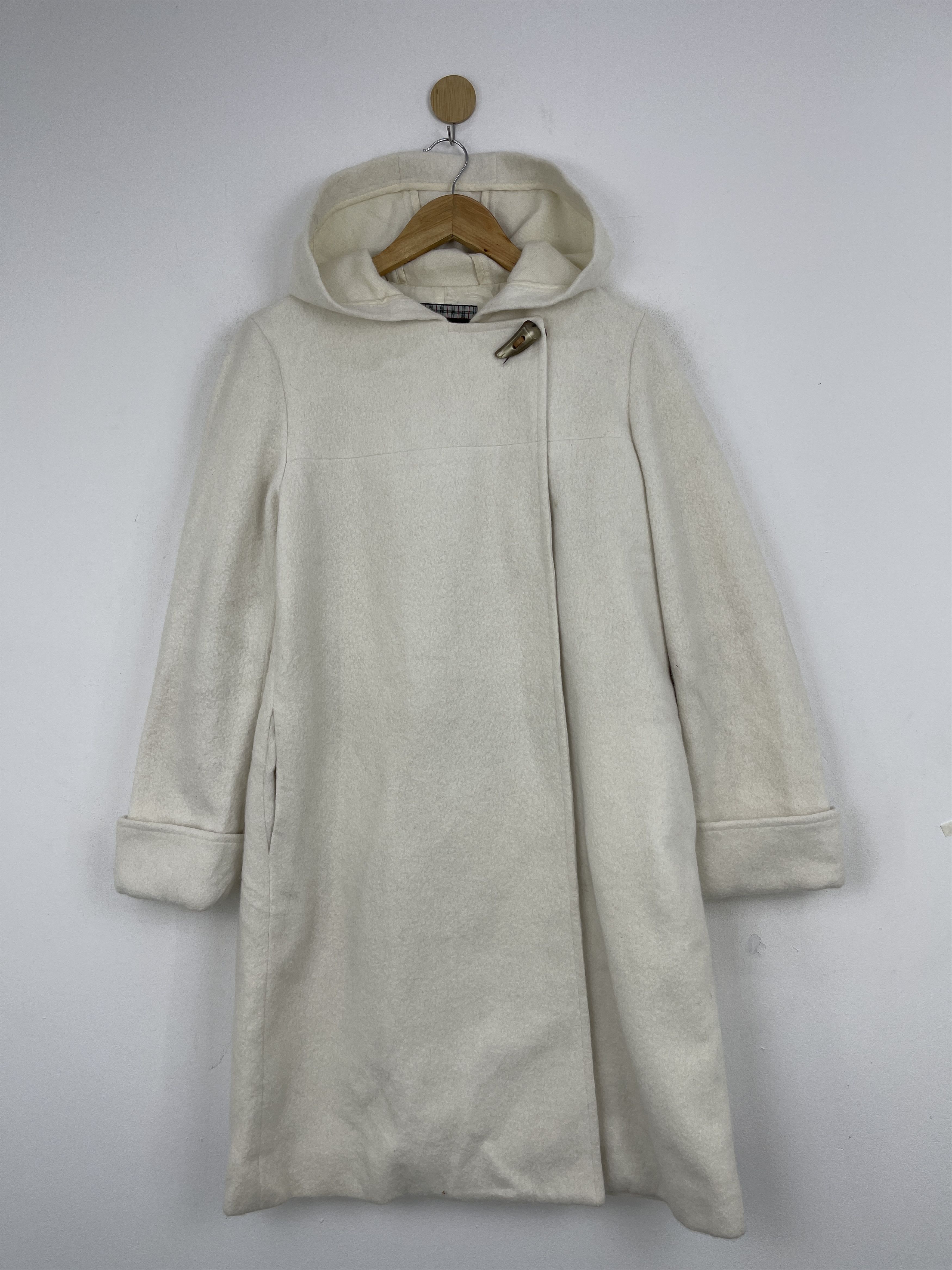 Japanese Brand Vtg Japanese Brand Wool And Alpaca Coat Hooded Jacket JA0077 Size US XXS / EU 40 - 1 Thumbnail