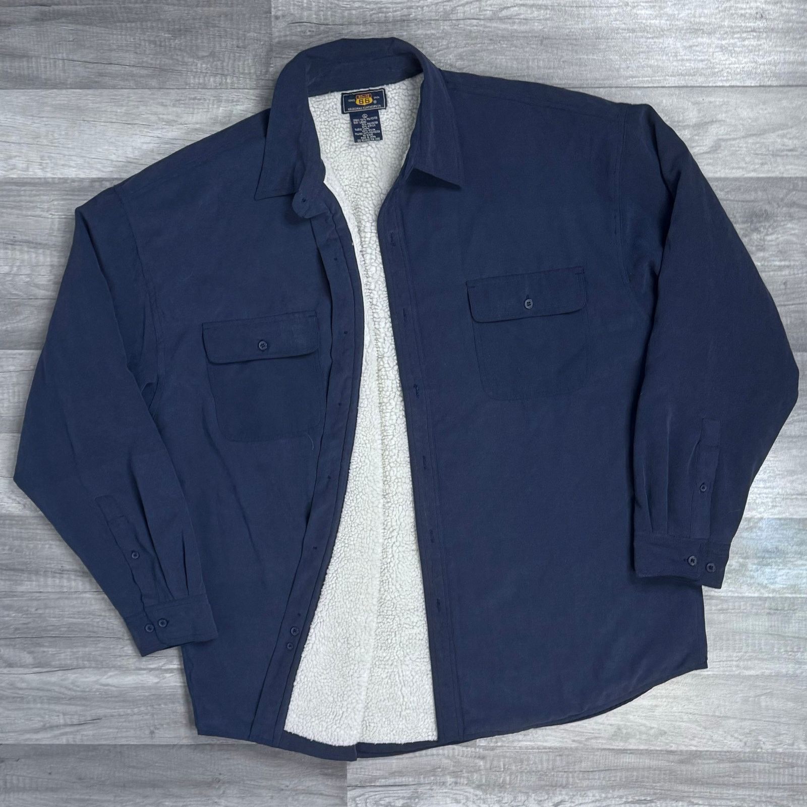 Vintage Vintage 90s Navy Barn Chore Coat jacket Sherpa Lined Size US XL / EU 56 / 4 - 1 Thumbnail