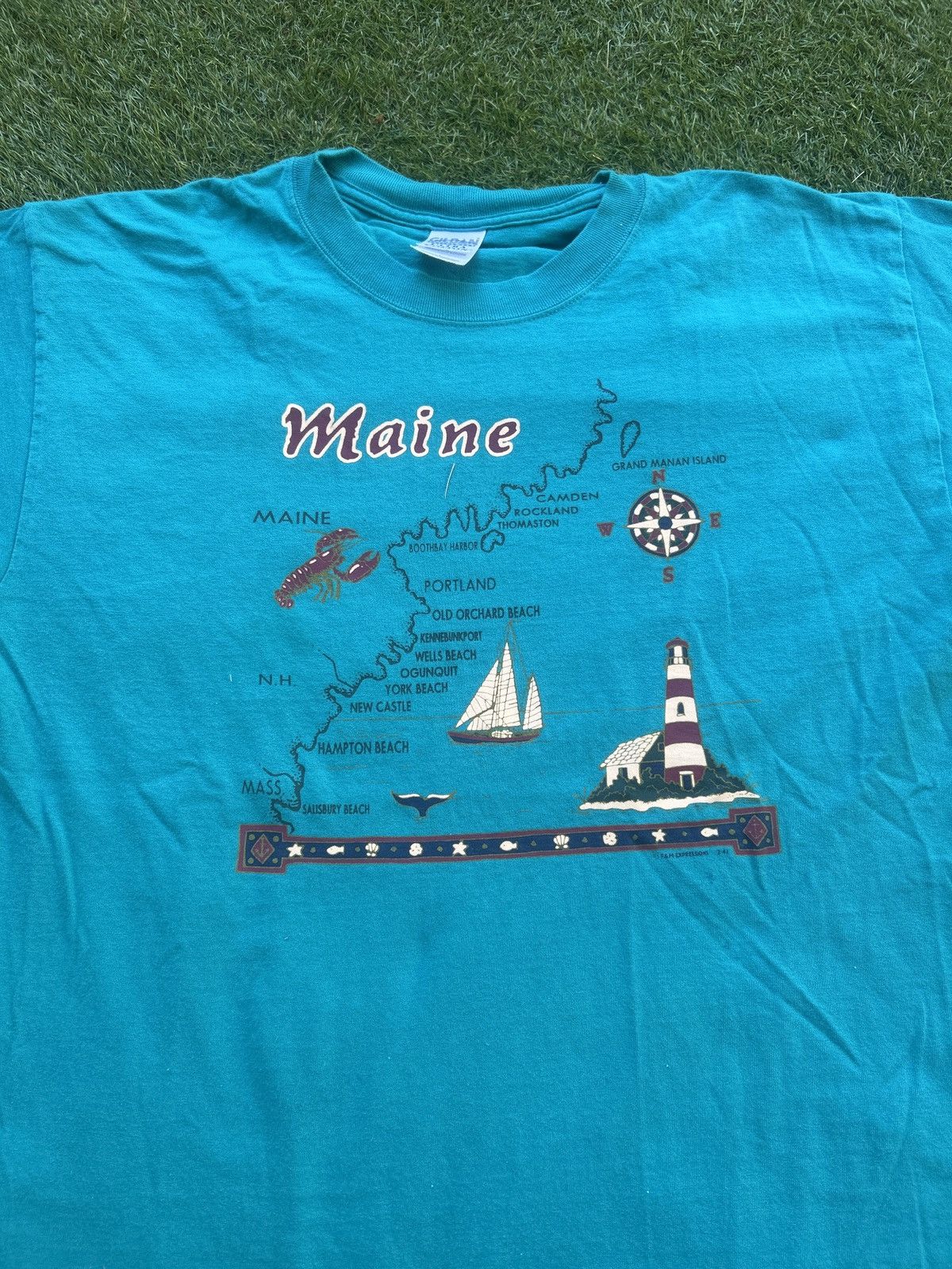 Vintage Vintage 90’s Maine T Shirt Size US L / EU 52-54 / 3 - 2 Thumbnail