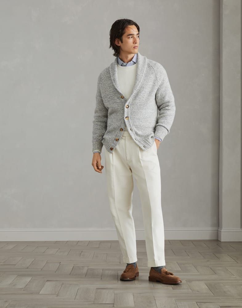 Brunello Cucinelli o1w1db10825 Stripe Pattern Cotton Shirt in Blue Size US S / EU 44-46 / 1 - 5 Thumbnail