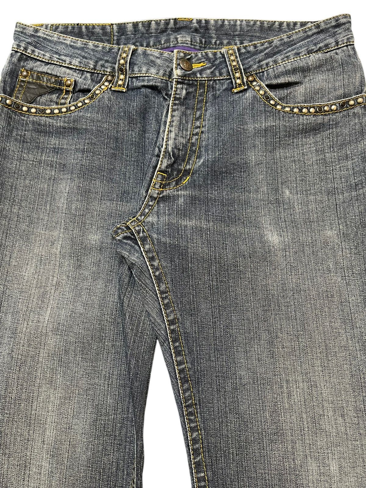 Hysteric Glamour Vintage Japanese Brand Wash Studded Style Baggy Jeans Size US 33 - 4 Thumbnail