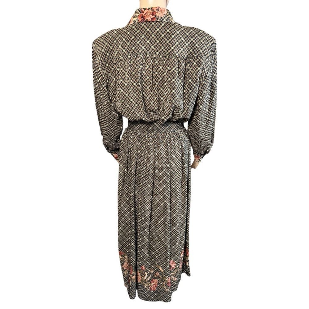 Orvis Vintage Orvis 100% Silk Long Sleeve Brown Dress Size 10 Size L / US 10 / IT 46 - 4 Thumbnail