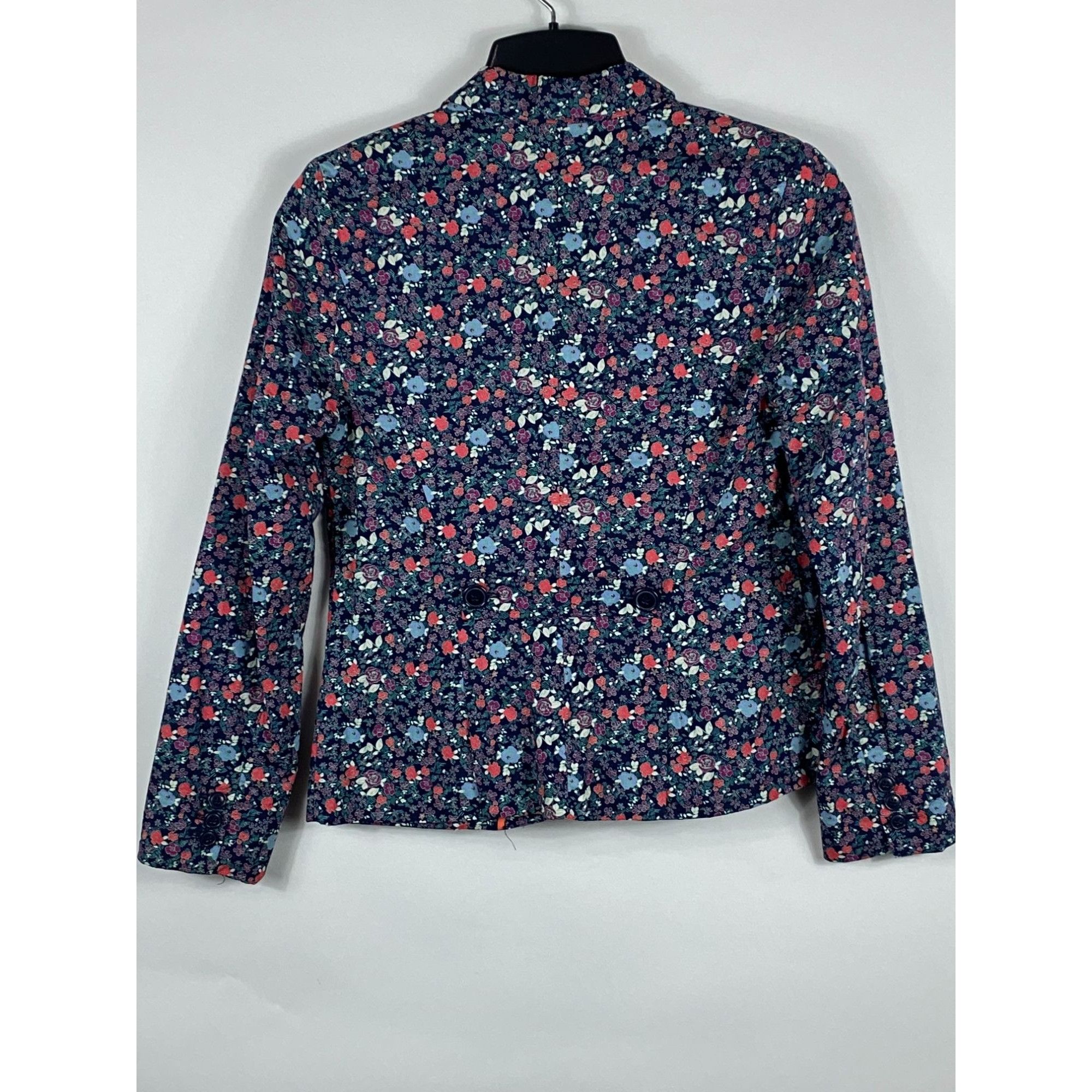 Gap GAP Floral Print 2-Button Blazer Jacket Navy Blue Size 4 Wom Size S / US 4 / IT 40 - 2 Thumbnail