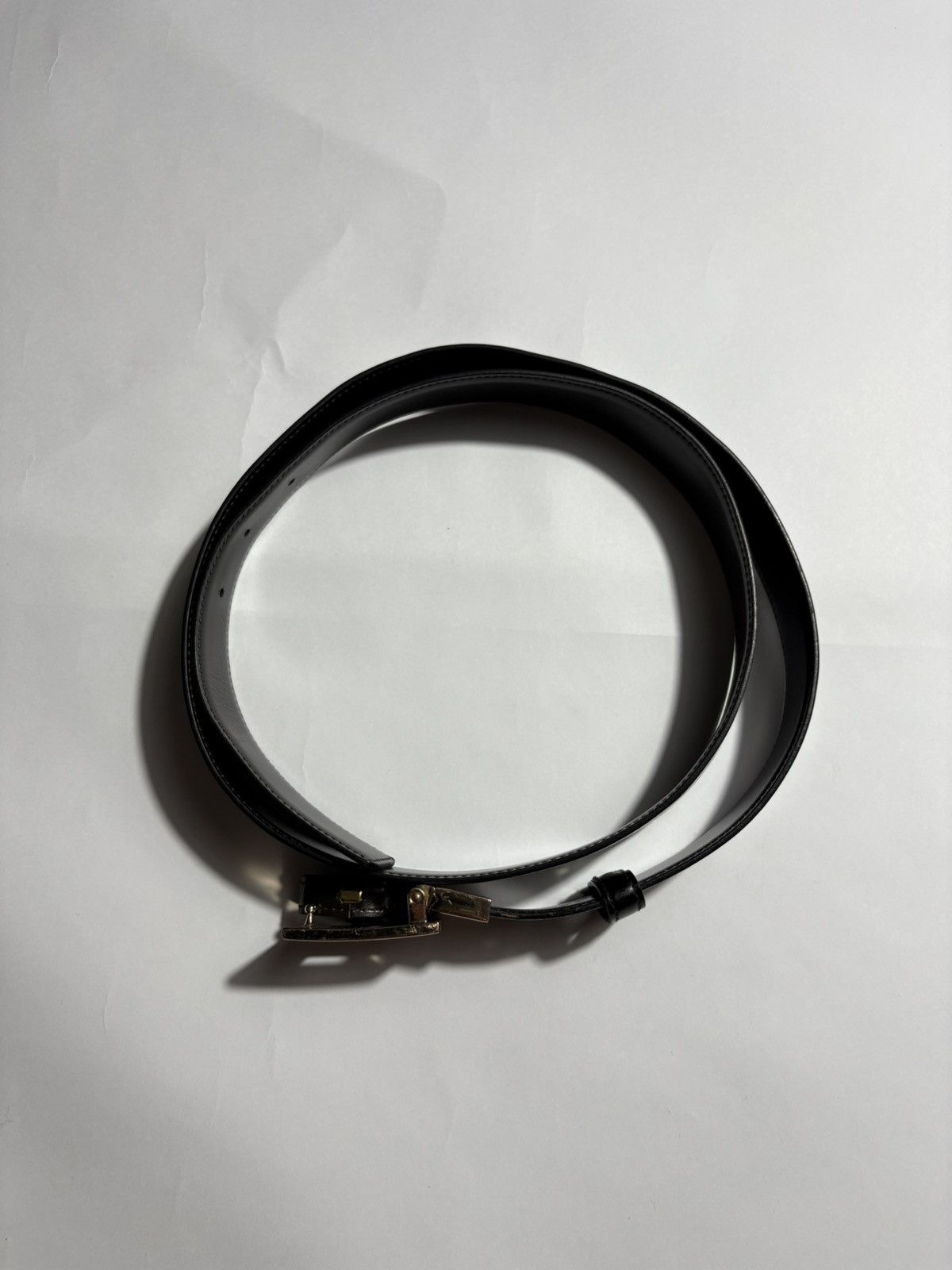 Gucci VINTAGE GUCCI-TOM FORD BLOCK G BLACK LEATHER BELT Size 42 - 2 Thumbnail