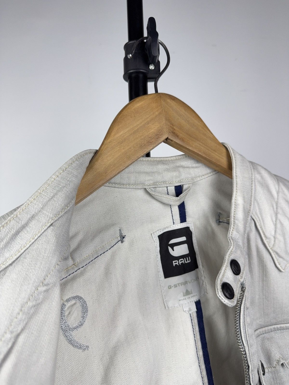 G-Star Avant Garde 00s G-Star RAW 96 White Moto Denim Jacket Y2K Size S / US 4 / IT 40 - 6 Thumbnail