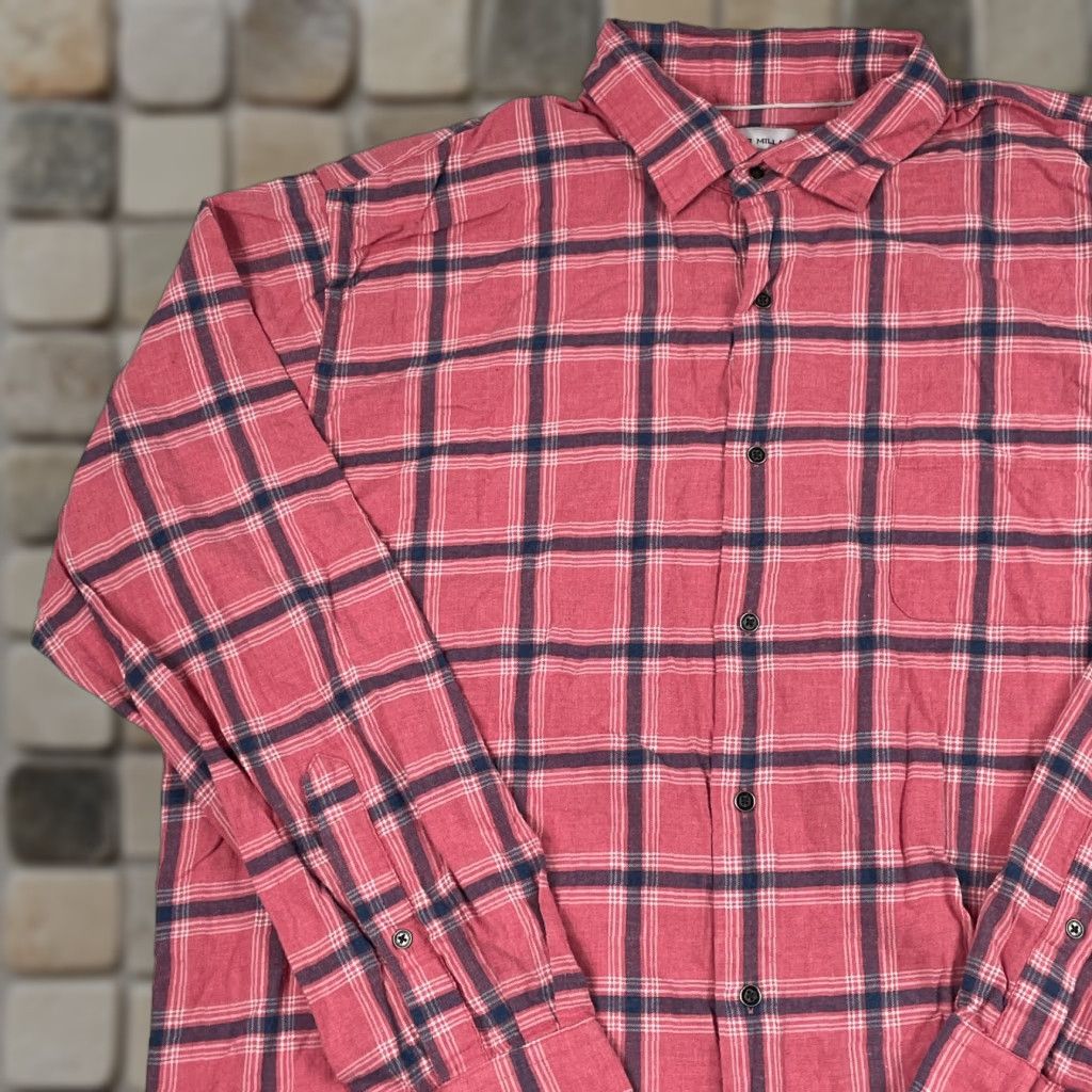 Peter Millar Peter Millar Shirt Mens XL Pink Flannel Long Sleeve Golf Plaid Button-Up Collared Shirt Size US XL / EU 56 / 4 - 1 Thumbnail