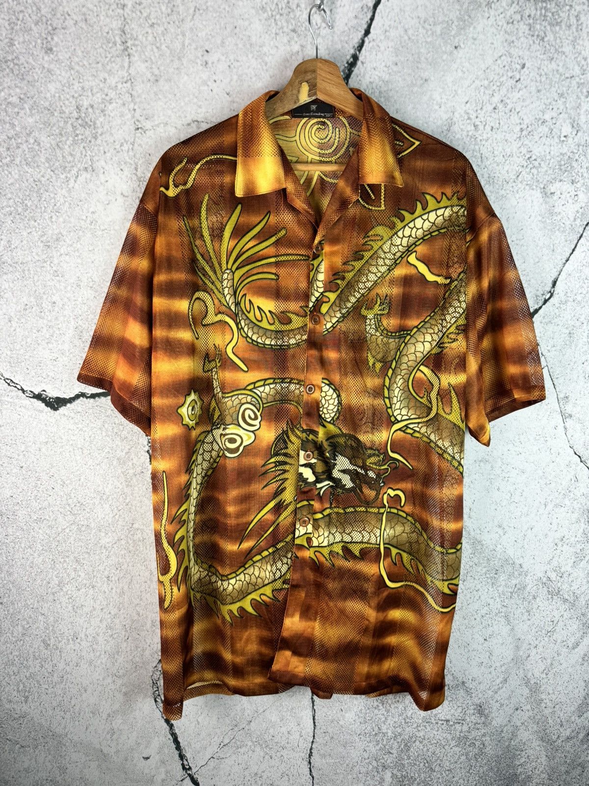 Vintage Y2K 2000s Japanese Dragon vs Snake Button Up Shirt Oversized Size US XXL / EU 58 / 5 - 1 Thumbnail