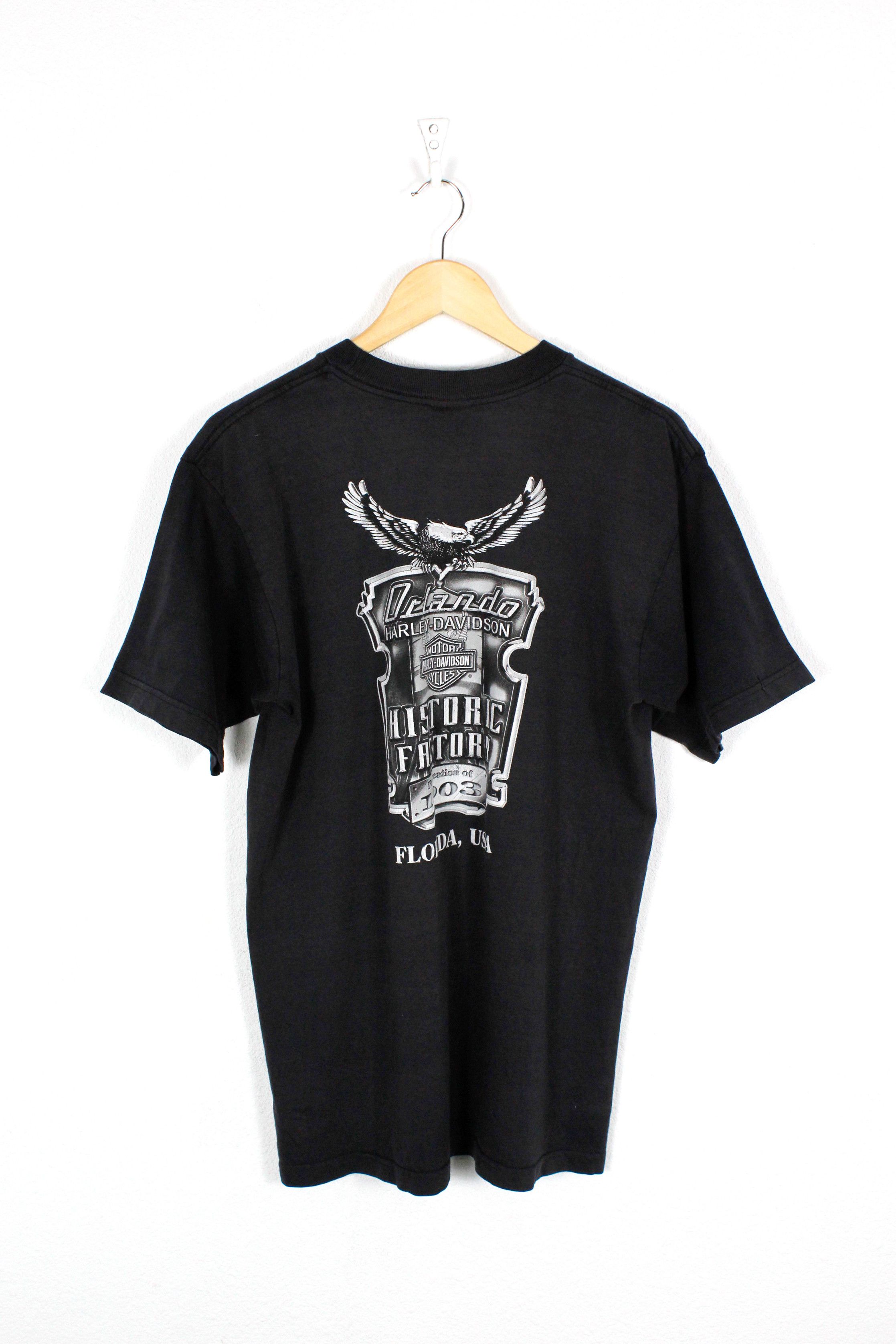 Harley Davidson × Vintage Vintage Harley Davidson Florida USA Graphic Tee Tshirt Y2K Size US L / EU 52-54 / 3 - 6 Thumbnail