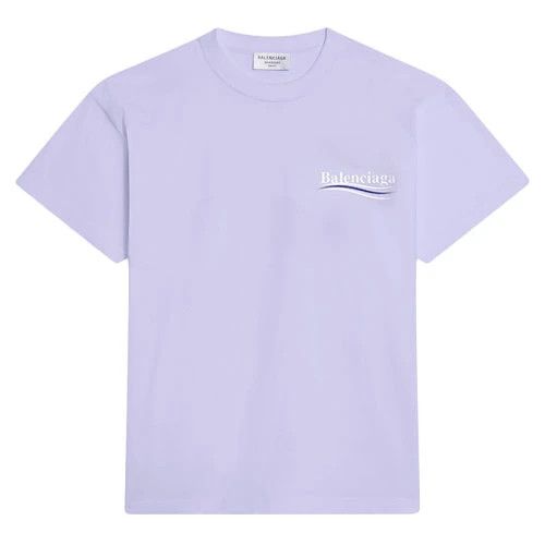 image of Balenciaga O1W1Db10524 Political Campaign Small Fit T-Shirt In Purple, Women's (Size XL)