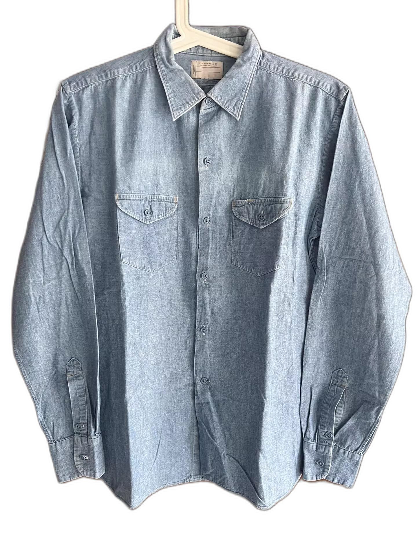Old Joe Old Joe Denim Blue Washed Work Shirt Size US M / EU 48-50 / 2 - 1 Thumbnail