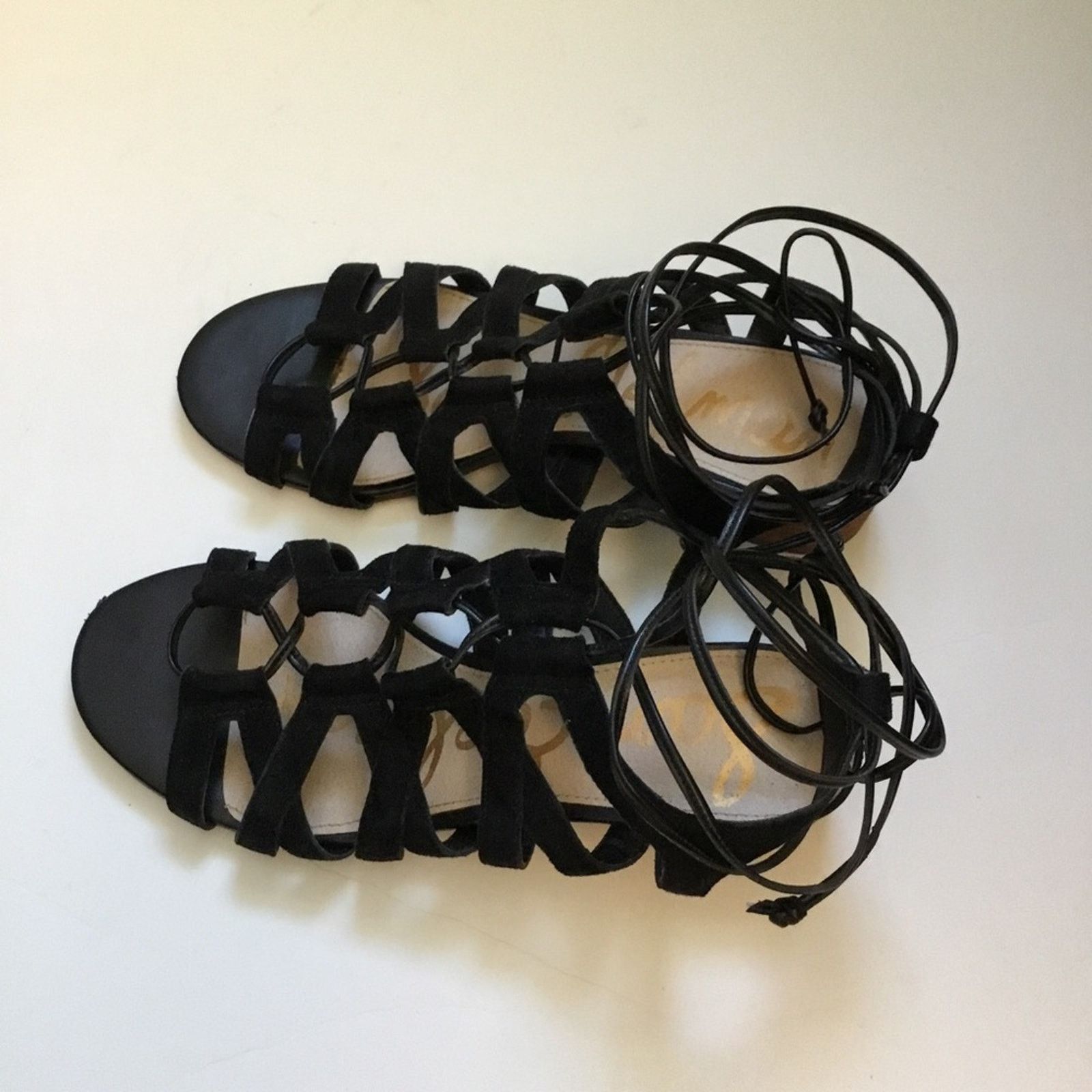 Sam Edelman Sam Edelman Black Suede Sandals with Laces Size US 6 / IT 36 - 2 Thumbnail