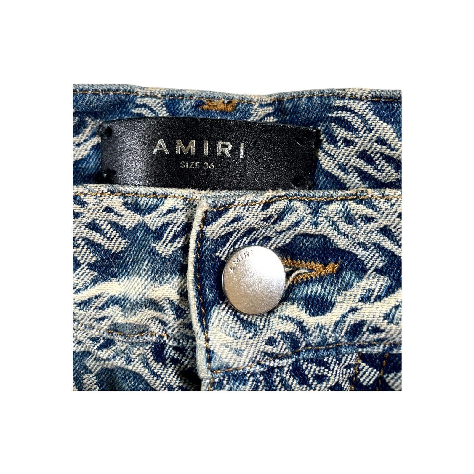 Amiri Amiri "MA Logo Wide Leg" Light Wash Jeans Size US 36 / EU 52 - 4 Thumbnail