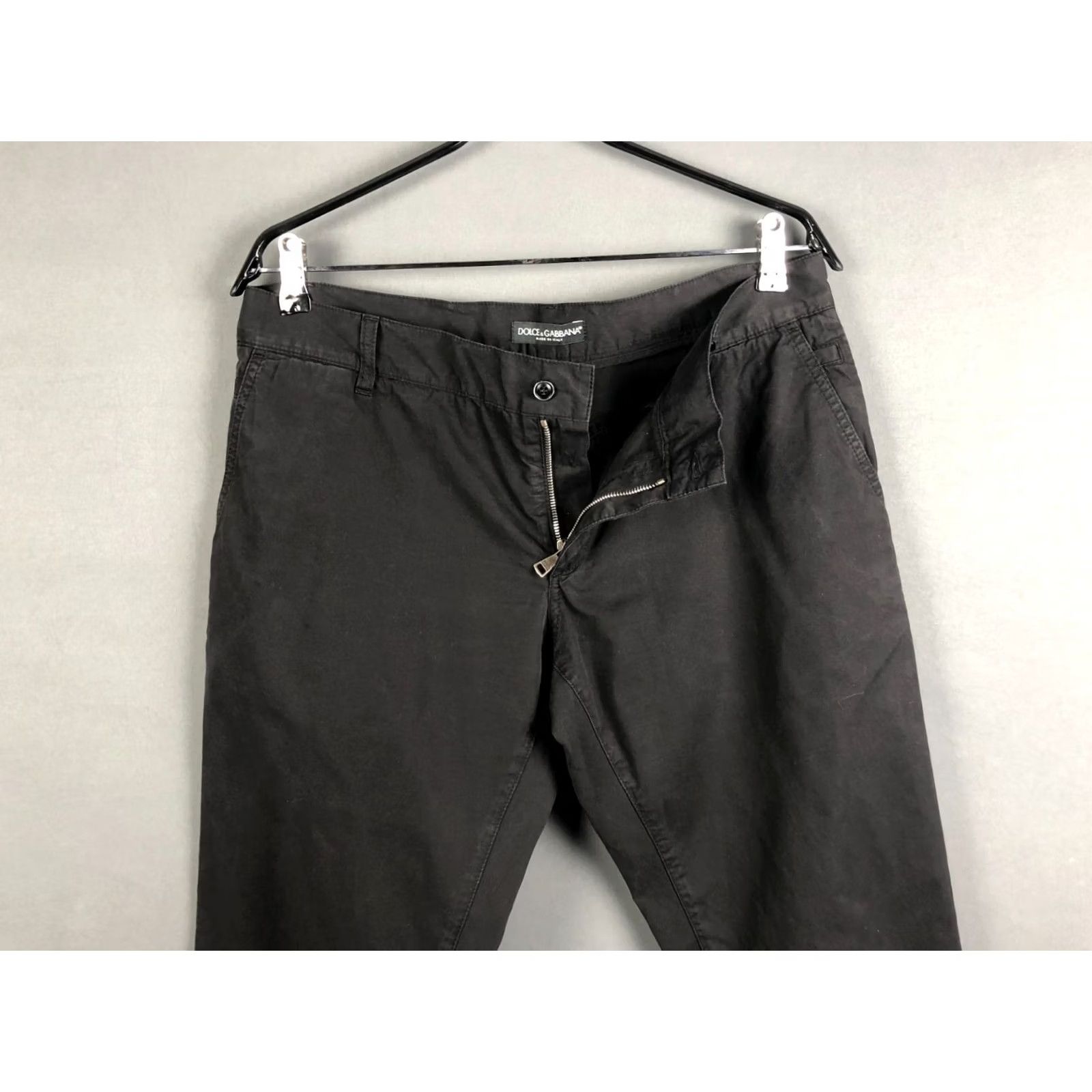 Dolce & Gabbana Dolce&Gabbana Pants Men's 50 Black Cotton Chino Regular Flat Front Logo Pockets Vintage No Size US 34 / EU 50 - 5 Thumbnail
