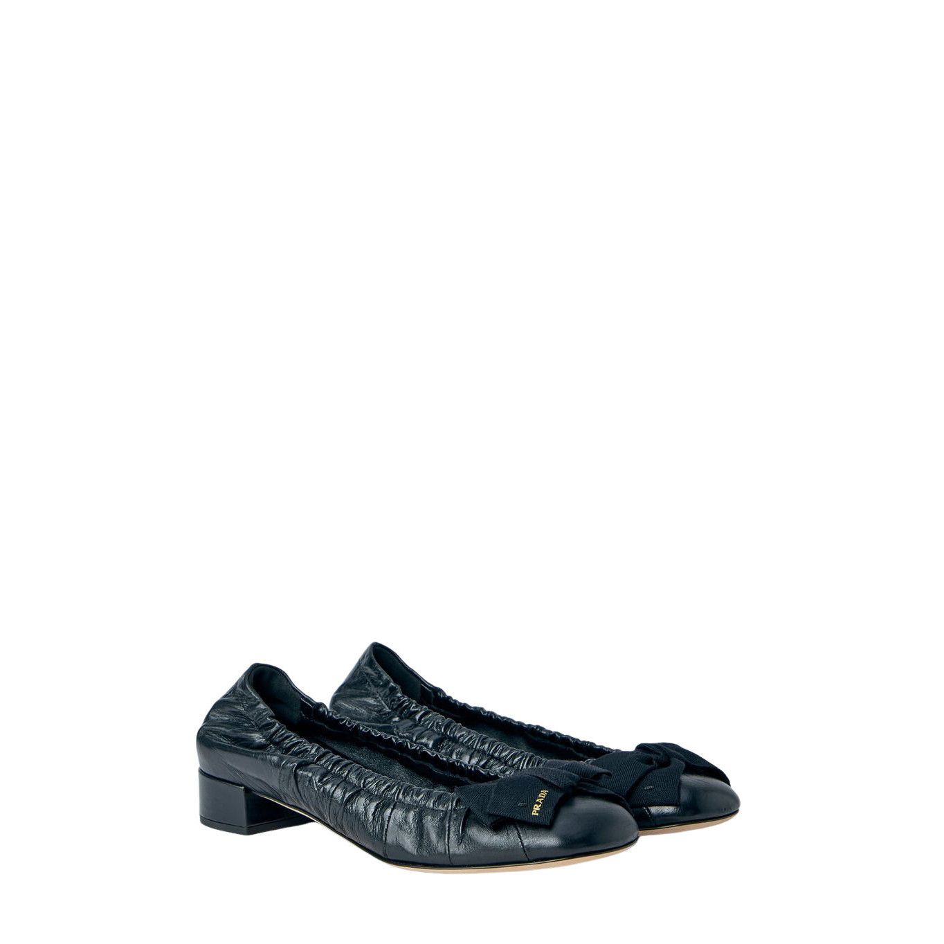 Prada PRADA Black Patent Leather With Bow Ballerinas New & Authent Size US 7 / IT 37 - 2 Thumbnail