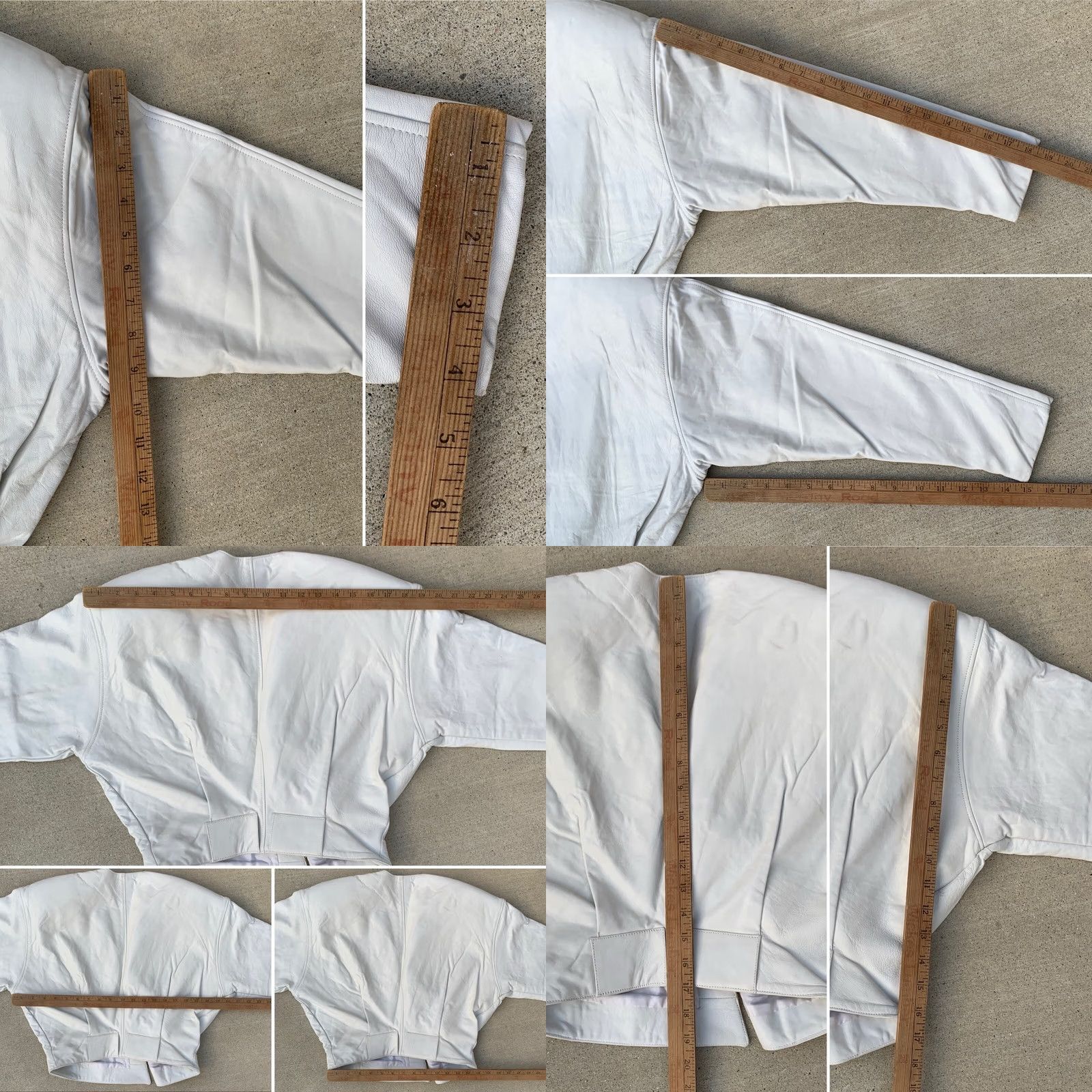 Vintage VINTAGE Leather Jacket White Cropped 80s Shoulder Pads Size S Or M Women Size M / US 6-8 / IT 42-44 - 11 Thumbnail