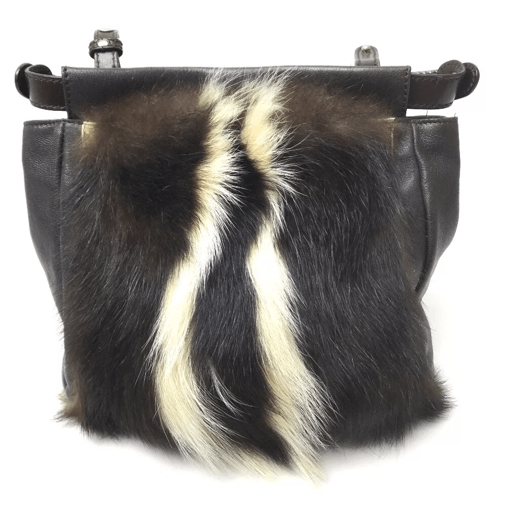 Fendi FENDI Peek-A-Boo Shoulder Bag with Fur Dark Brown Size ONE SIZE - 1 Thumbnail