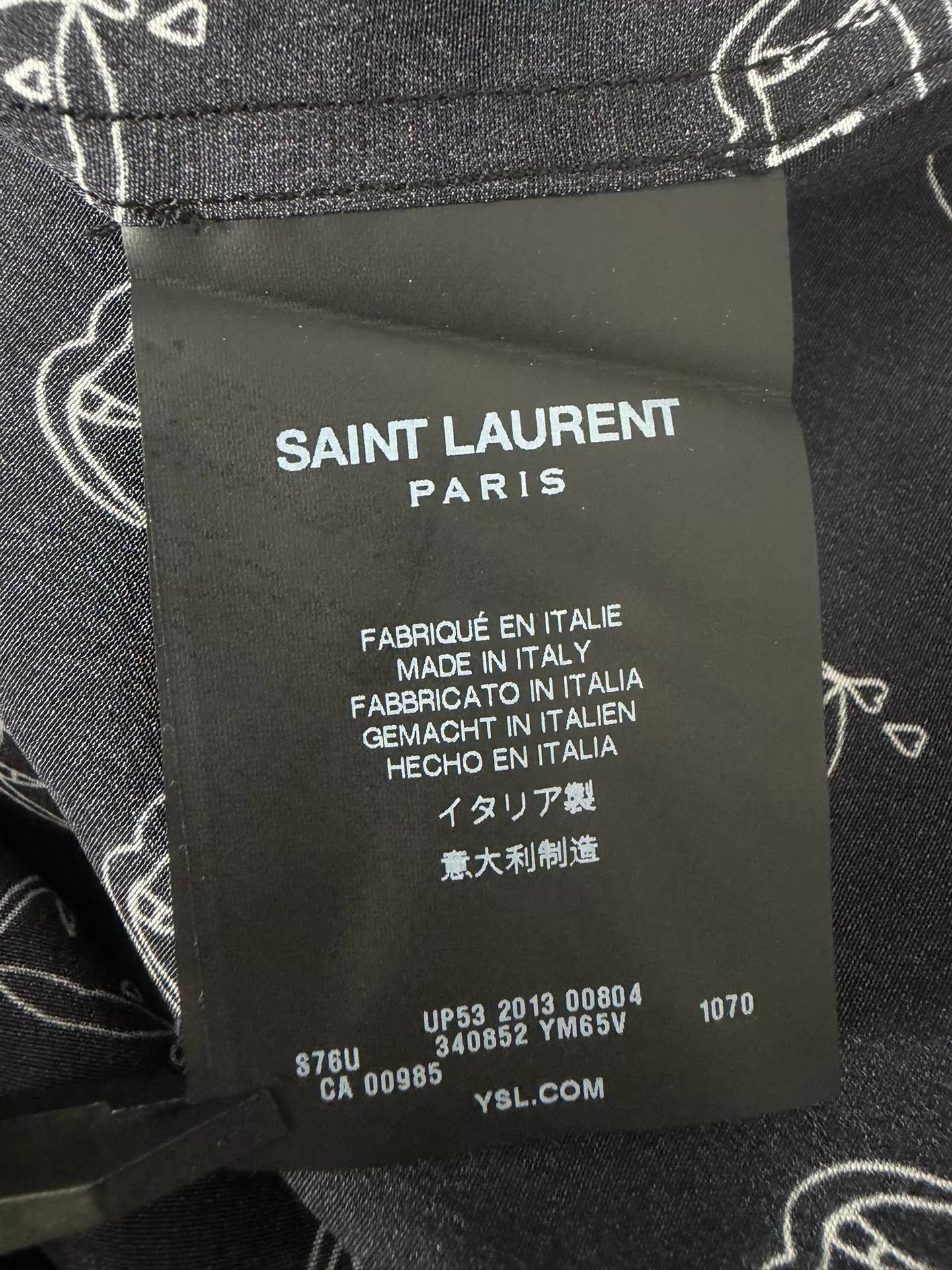 Saint Laurent Paris Saint Laurent SLP14SS Bloodluster Black Silk Shirt Size US S / EU 44-46 / 1 - 5 Thumbnail
