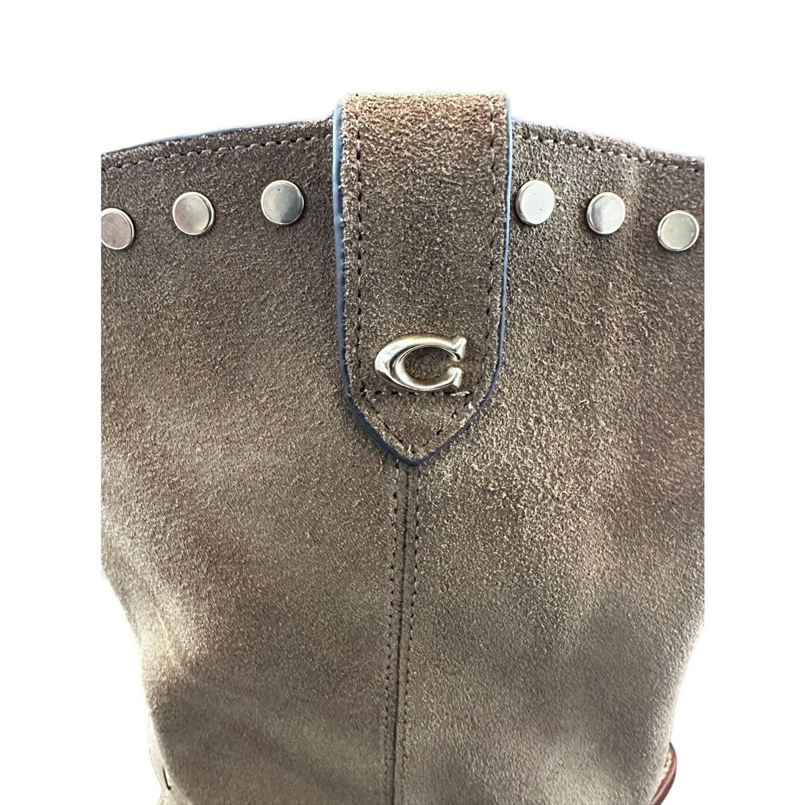 Coach Coach Pheobe Suede Studded Boots 7.5 Coconut Size US 7.5 / IT 37.5 - 5 Thumbnail