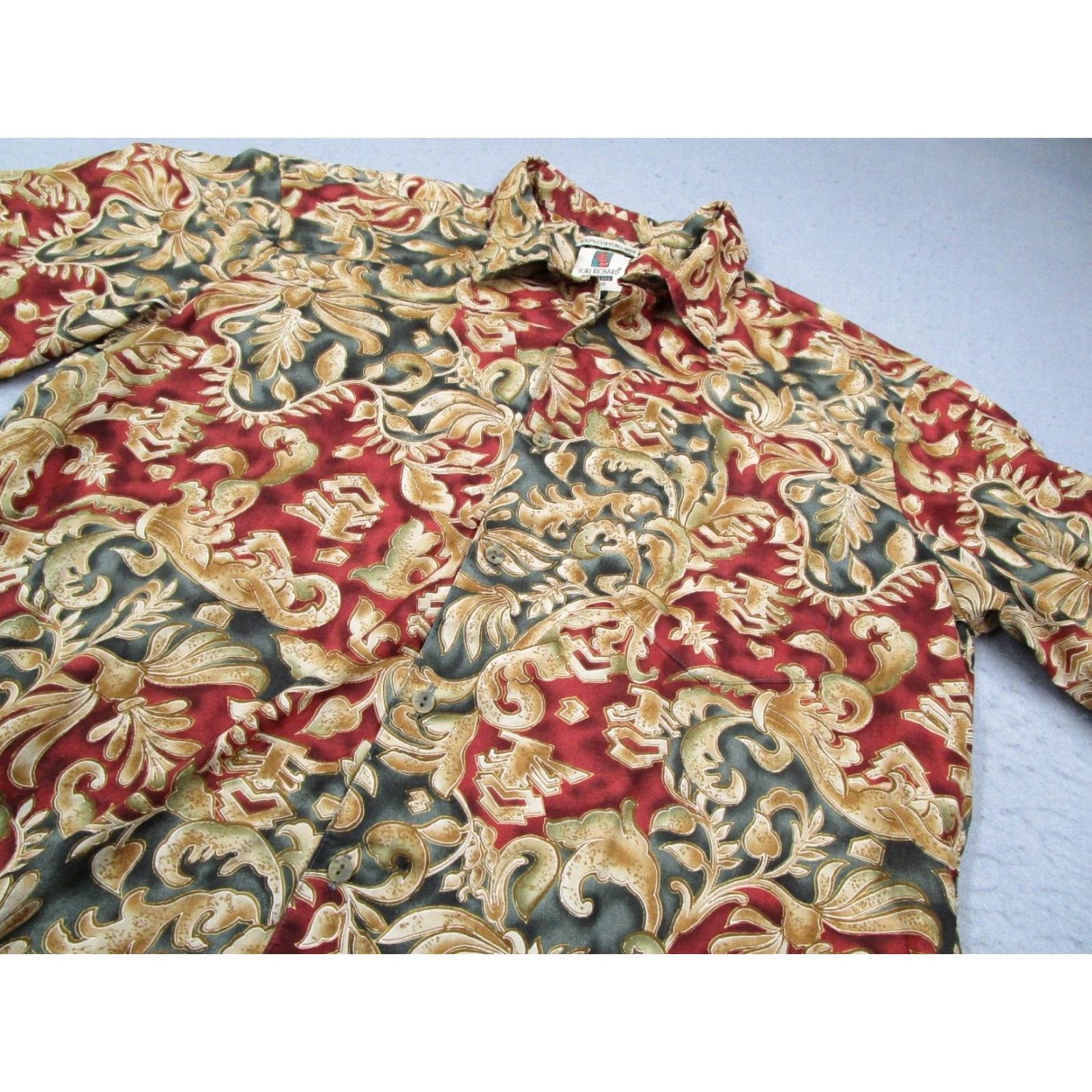 Tori Richard Tori Richard Shirt Mens XL Red Button Up Hawaiian Cotton Lawn Made in USA Size US XL / EU 56 / 4 - 2 Thumbnail