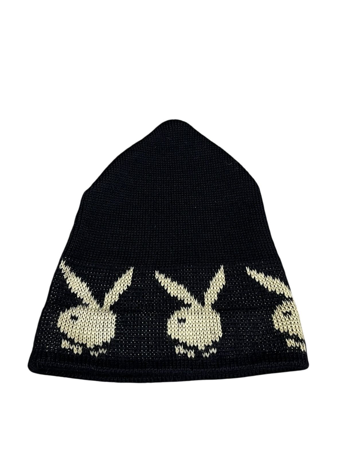 Playboy Vintage 80s Hand made BOYA Playboy Bunny Knit Beanie Rare Size ONE SIZE - 2 Thumbnail