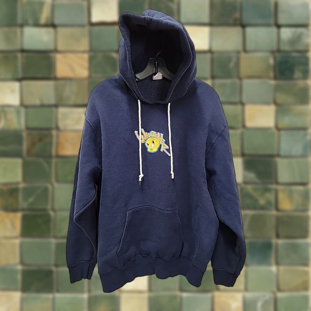 Vintage VINTAGE Looney Tunes Tweety Bird Hoodie Mens Sz L Blue Embroidered Pullover Cartoon 90s Size US L / EU 52-54 / 3 - 1 Thumbnail